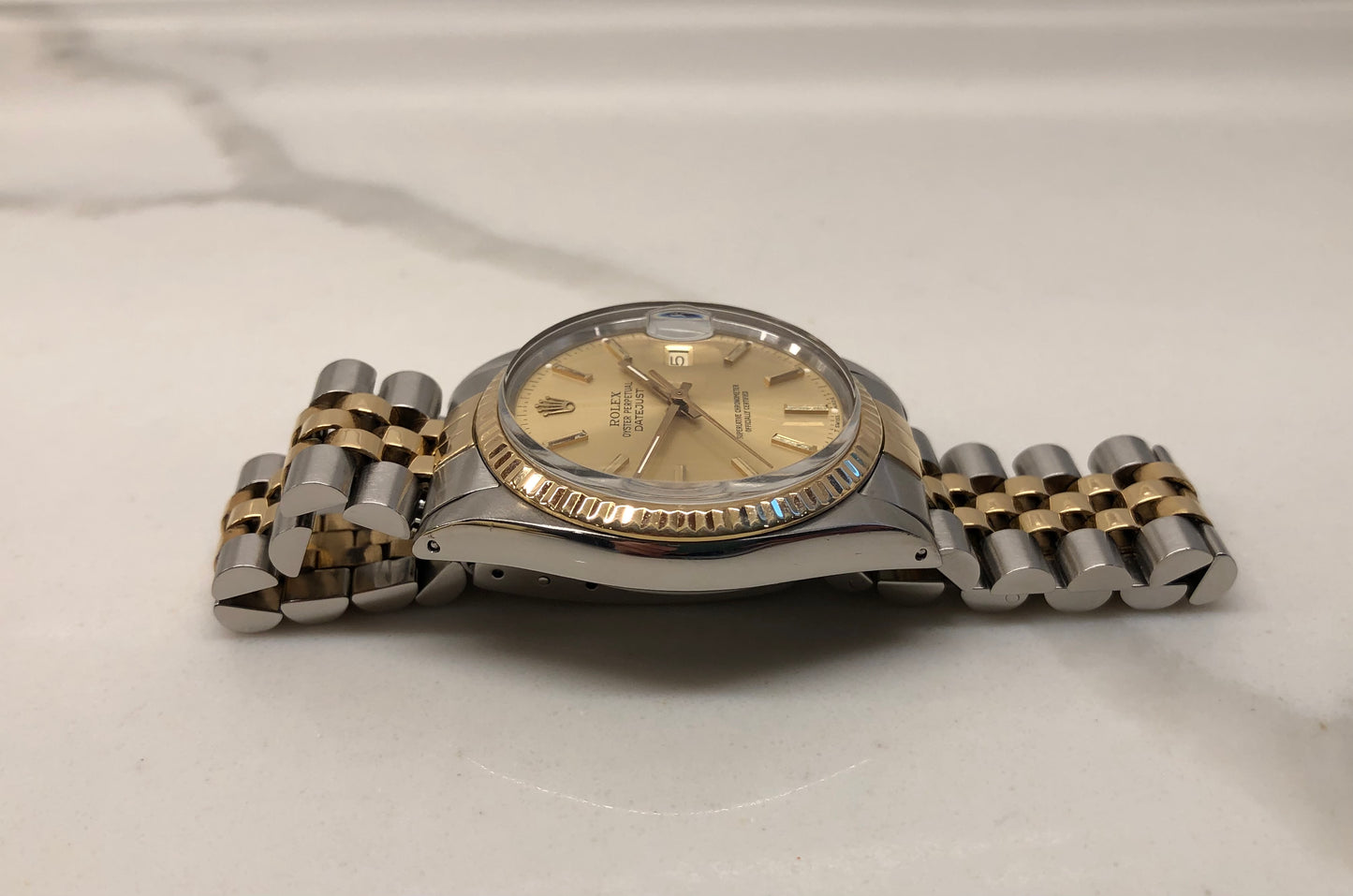 1986 Rolex Datejust 16013 Champagne Two Tone Jubilee Automatic Wristwatch