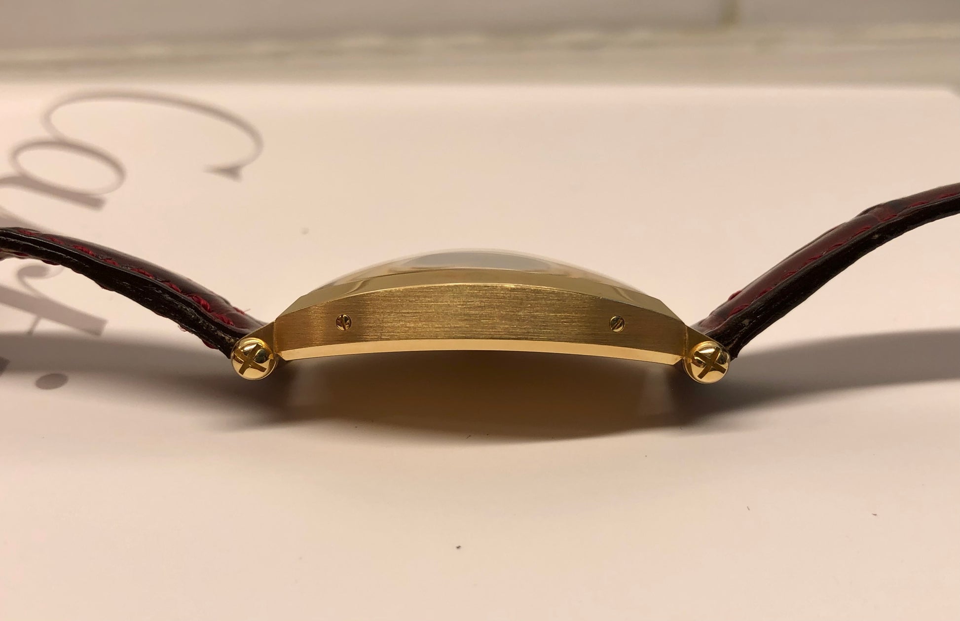 2002 Cartier Tonneau 2451D 18K Yellow Gold Collection Privée Wristwatch with Box and Papers - HASHTAGWATCHCO