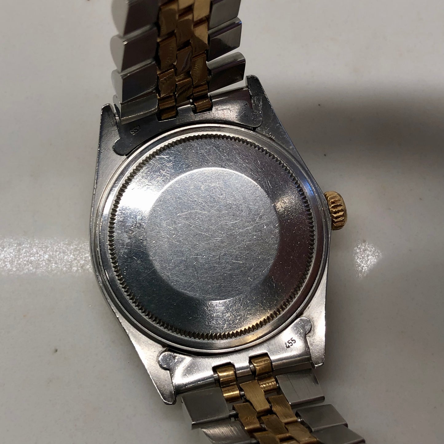 1987 Rolex Datejust 16013 Blue Violet Dial Two Tone Jubilee Automatic Wristwatch