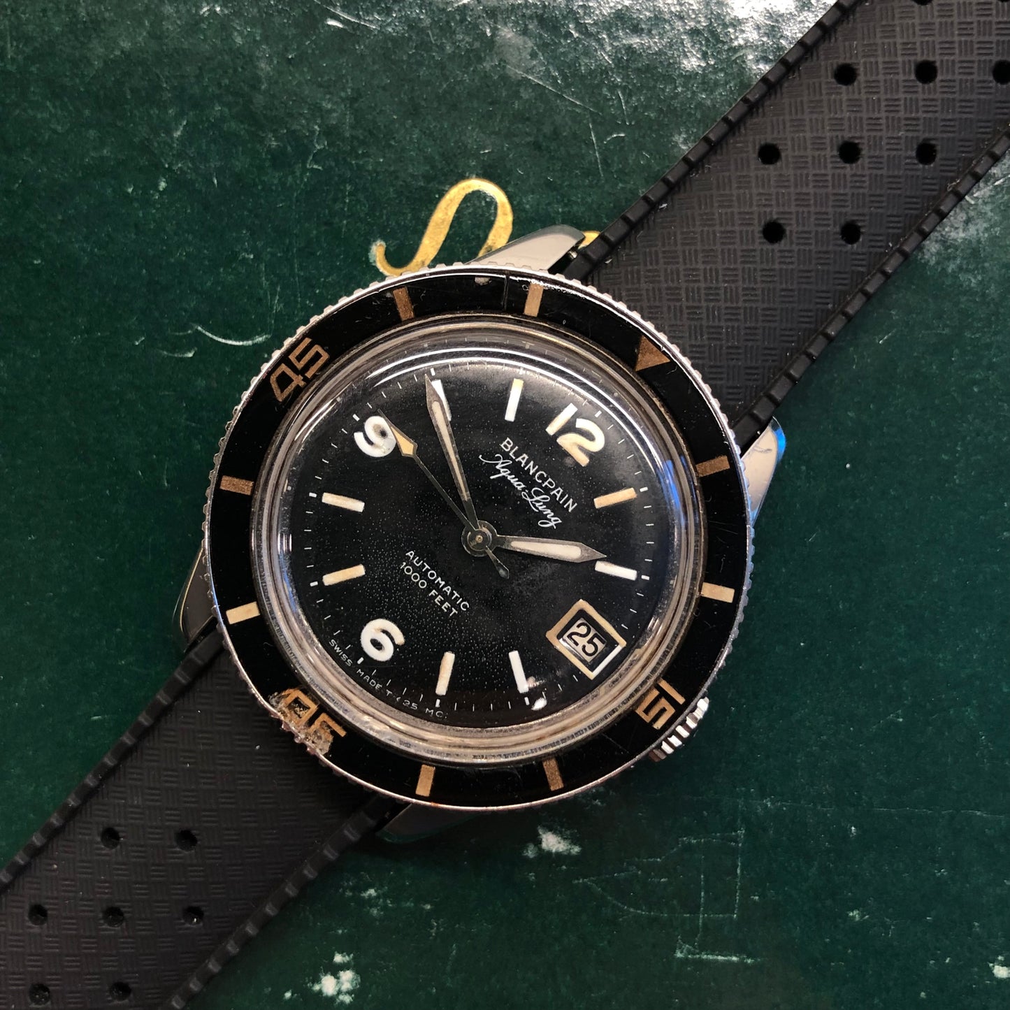 1960s Vintage Blancpain Aqualung Automatic Bakelite Wristwatch