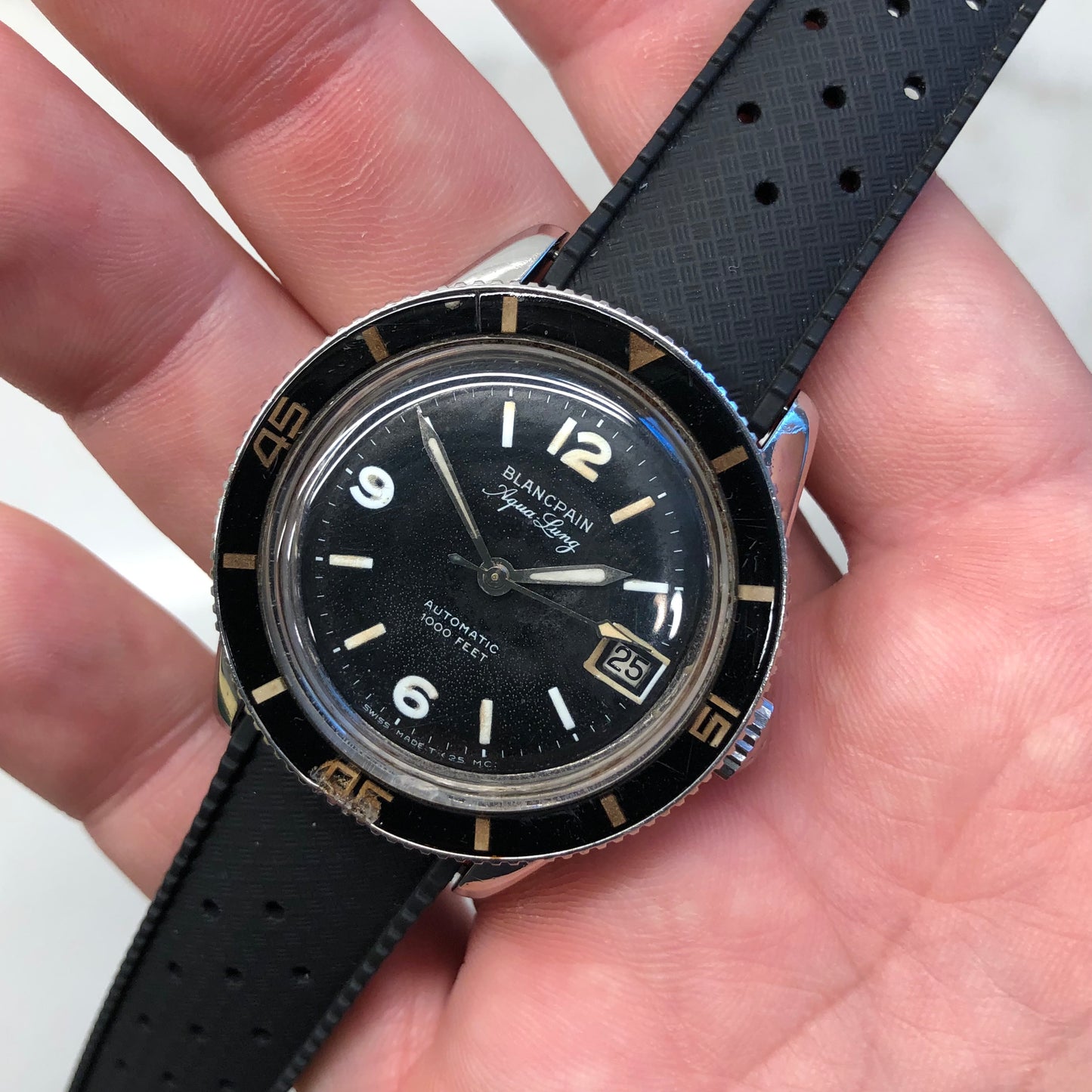 1960s Vintage Blancpain Aqualung Automatic Bakelite Wristwatch