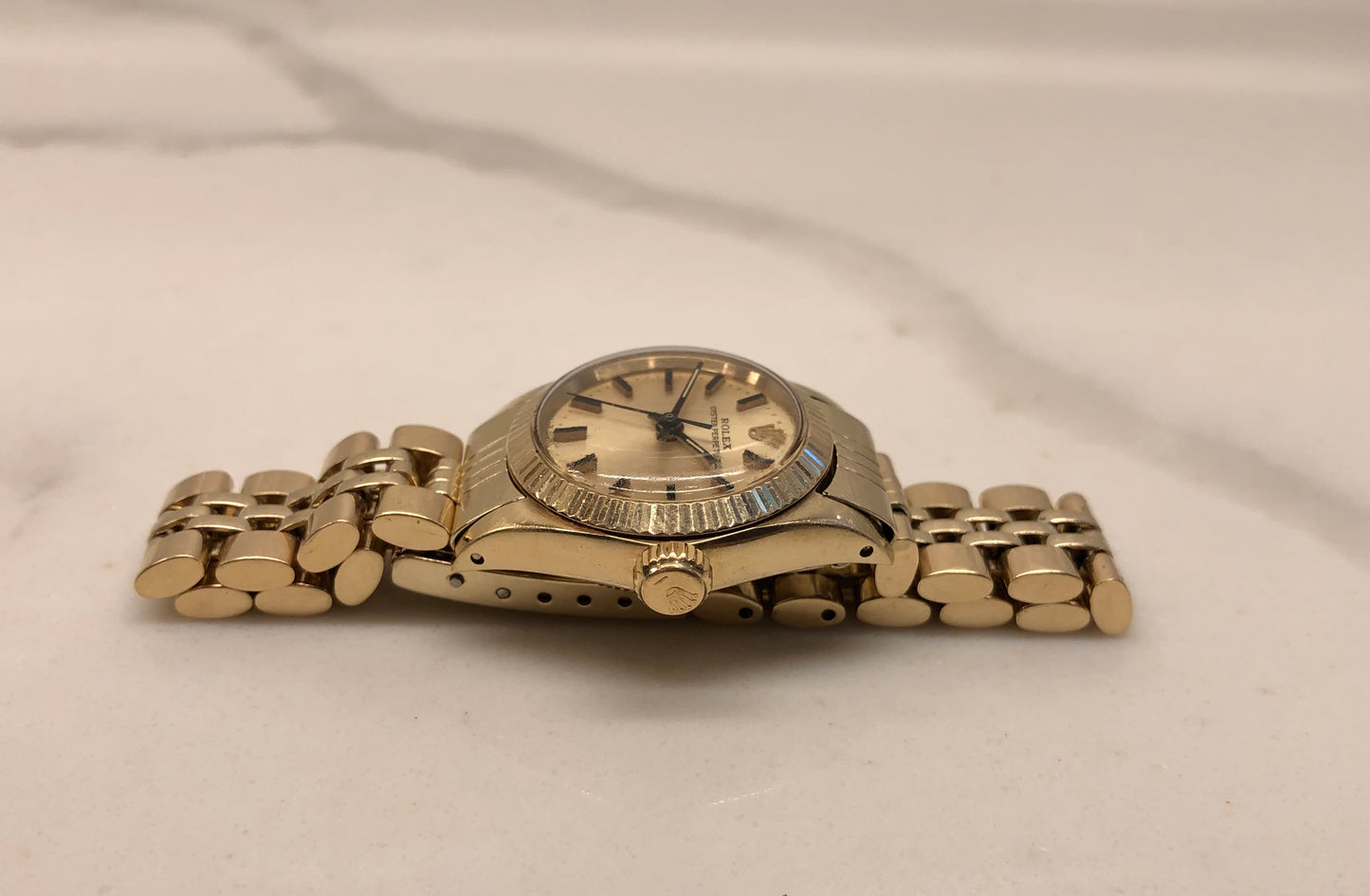 1979 Rolex Oyster Perpetual 6719 14K Yellow Gold Ladies Jubilee Bracelet Automatic Wristwatch