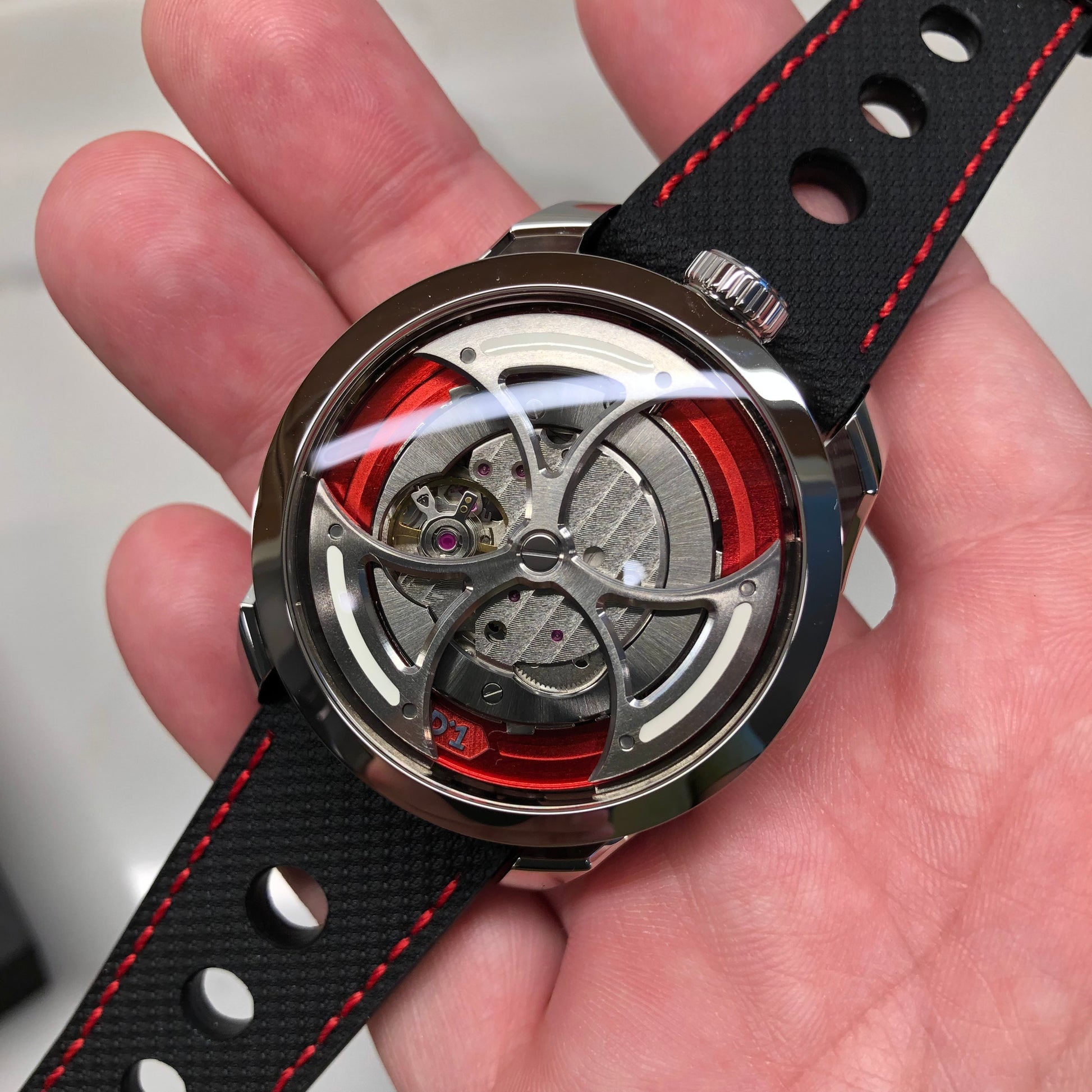 2022 MB&F M.A.D Edition MAD 1 RED 42mm Skeleton Stainless Steel Automatic Wristwatch Unworn - Hashtag Watch Company
