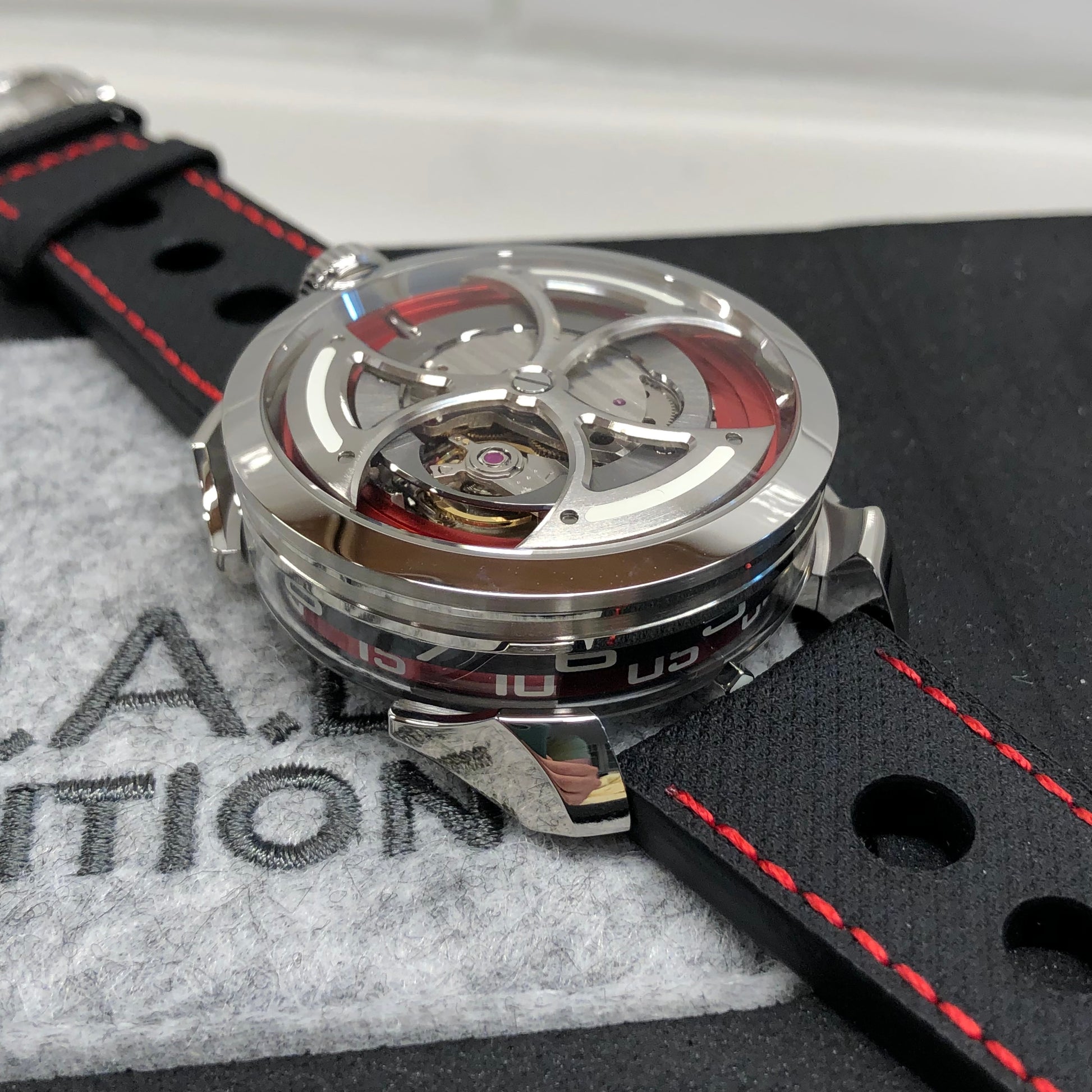 2022 MB&F M.A.D Edition MAD 1 RED 42mm Skeleton Stainless Steel Automatic Wristwatch Unworn - Hashtag Watch Company