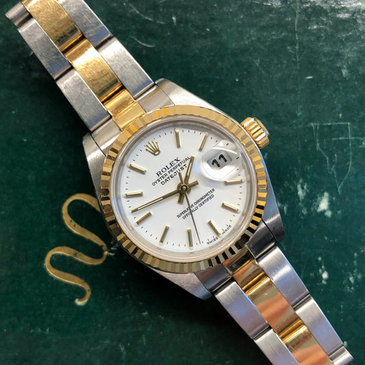 2003 Rolex Ladies Datejust 79173 Two Tone White Dial Oyster Automatic Wristwatch
