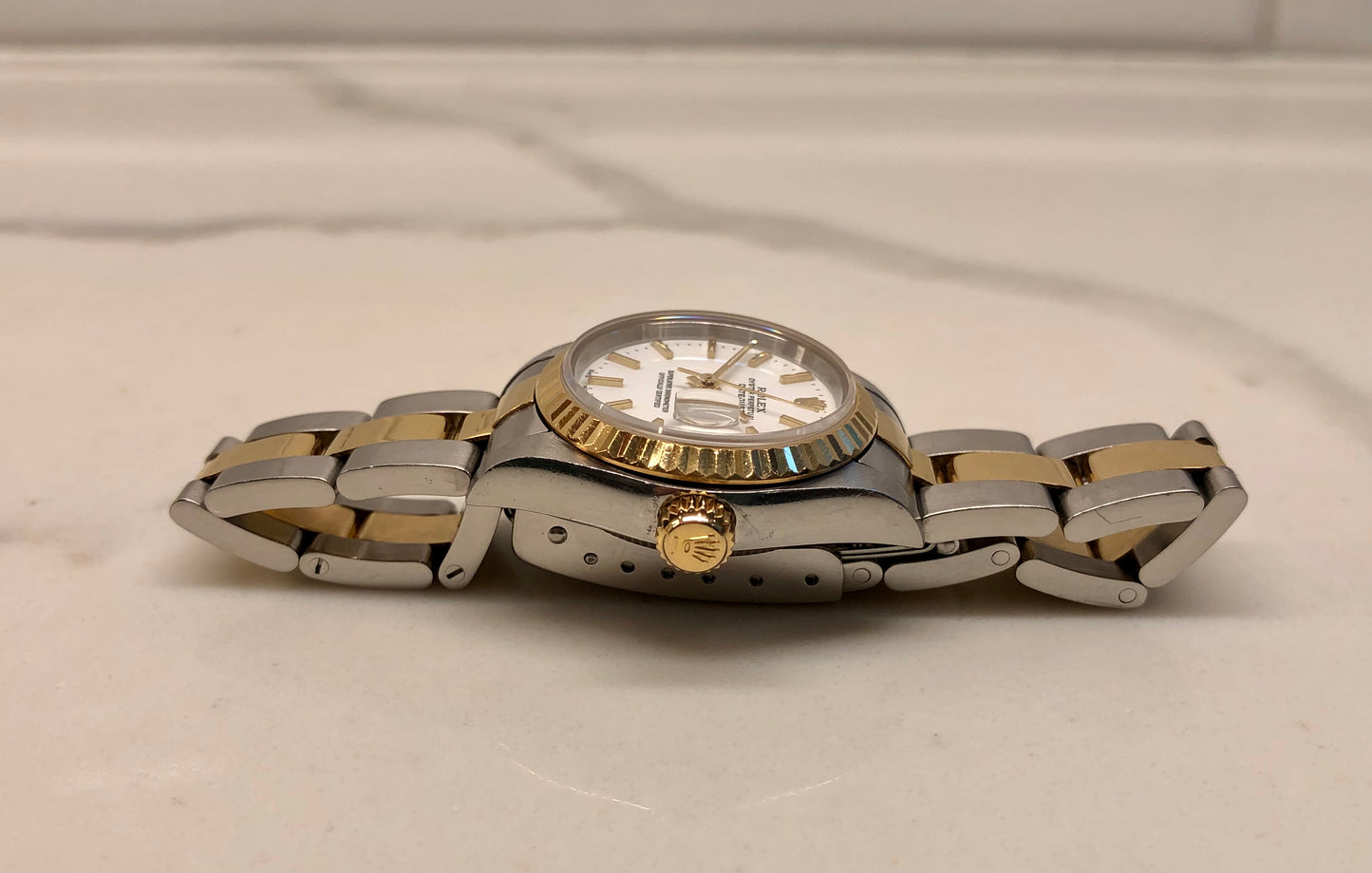 2003 Rolex Ladies Datejust 79173 Two Tone White Dial Oyster Automatic Wristwatch