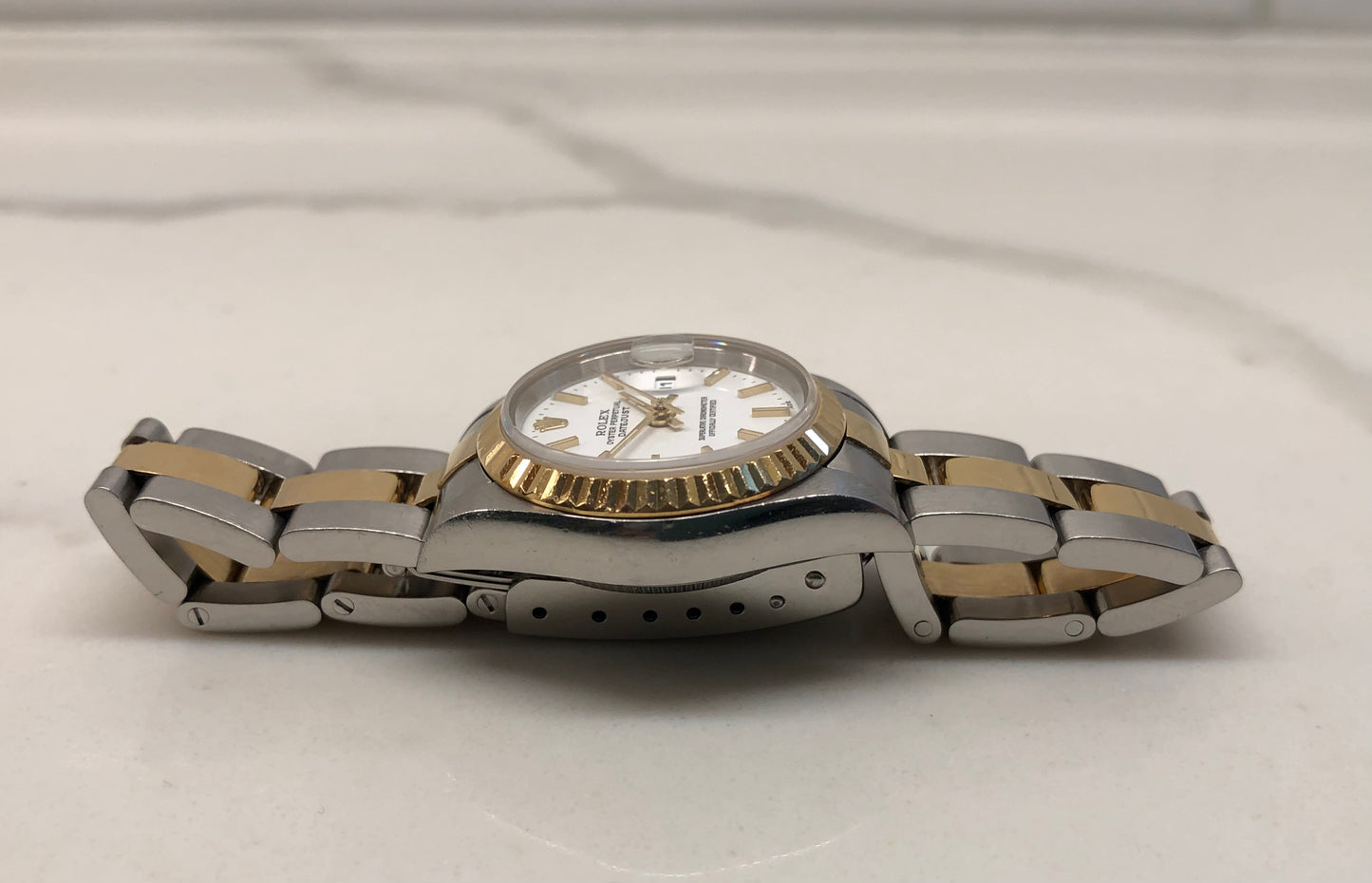 2003 Rolex Ladies Datejust 79173 Two Tone White Dial Oyster Automatic Wristwatch
