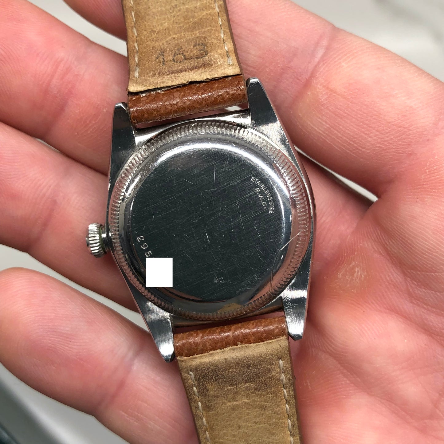 1944 Rolex Bubbleback 2940 Salmon Arabic Dial Steel Automatic Chronometer Wristwatch