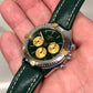 1990s Breitling Callisto B11045 Green Chronograph Caliber 1873 Manual Wind Wristwach - HASHTAGWATCHCO