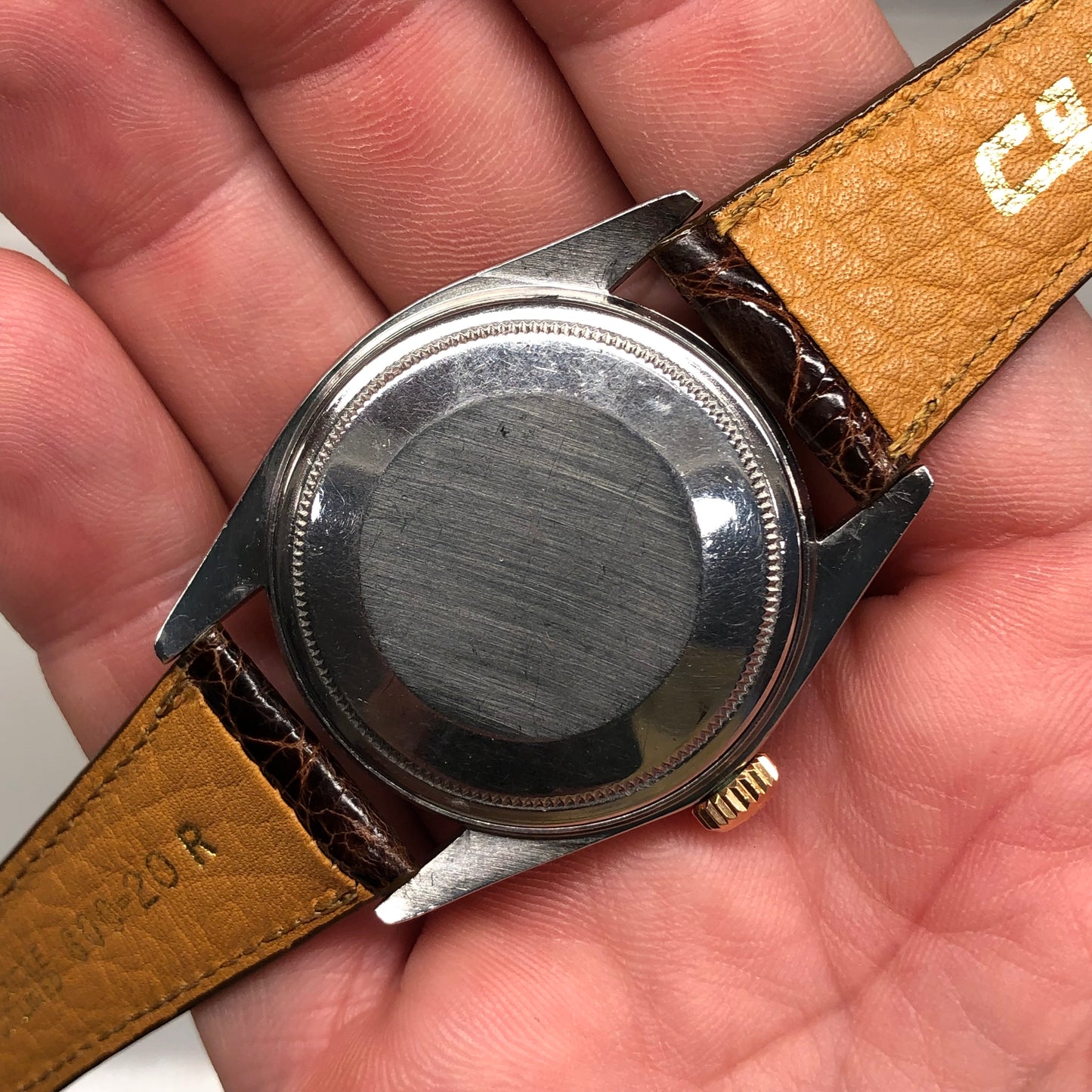1974 Rolex Datejust 1601 Two Tone Rose Gold Steel Fluted Bezel Wristwatch