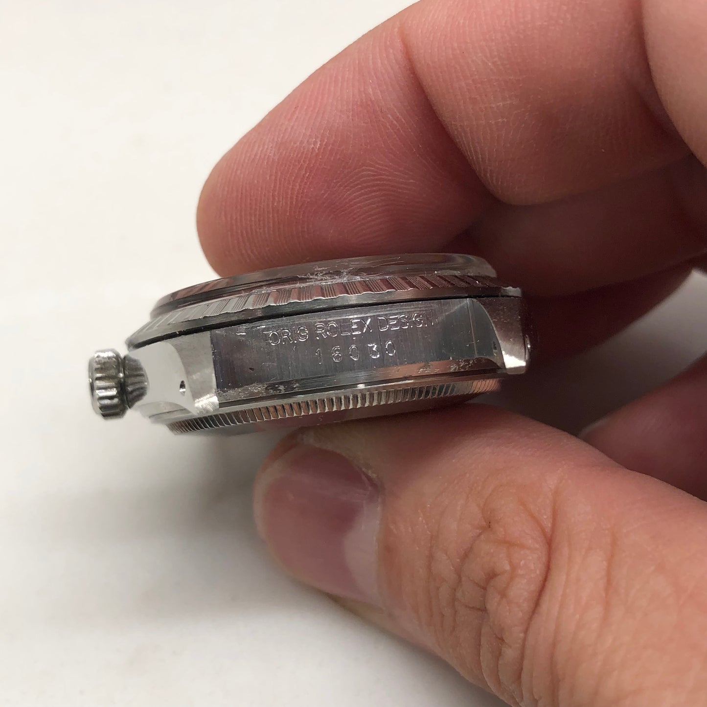 1984 Rolex Datejust 16030 Steel Blue Engine Turned Automatic Wristwatch