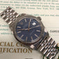 1984 Rolex Datejust 16030 Steel Blue Engine Turned Automatic Wristwatch