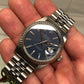 1984 Rolex Datejust 16030 Steel Blue Engine Turned Automatic Wristwatch