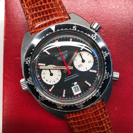 1972 Heuer Autavia 1163V Viceroy Steel Chronograph Caliber 11 Wristwatch with Box and Papers - Hashtag Watch Company