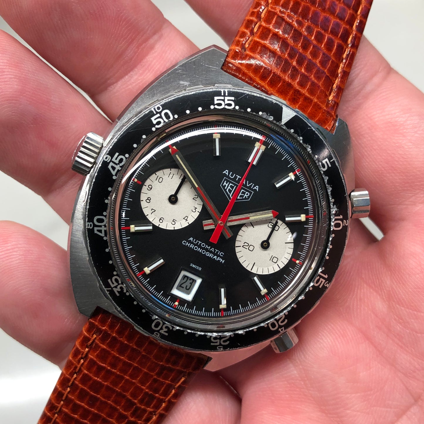 1972 Heuer Autavia 1163V Viceroy Steel Chronograph Caliber 11 Wristwatch with Box and Papers - Hashtag Watch Company