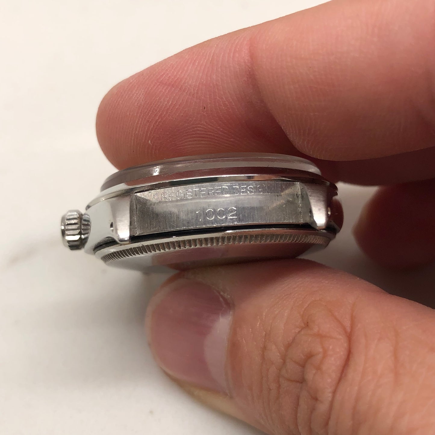 1967 Rolex Oyster Perpetual 1002 Silver Steel Automatic Wristwatch