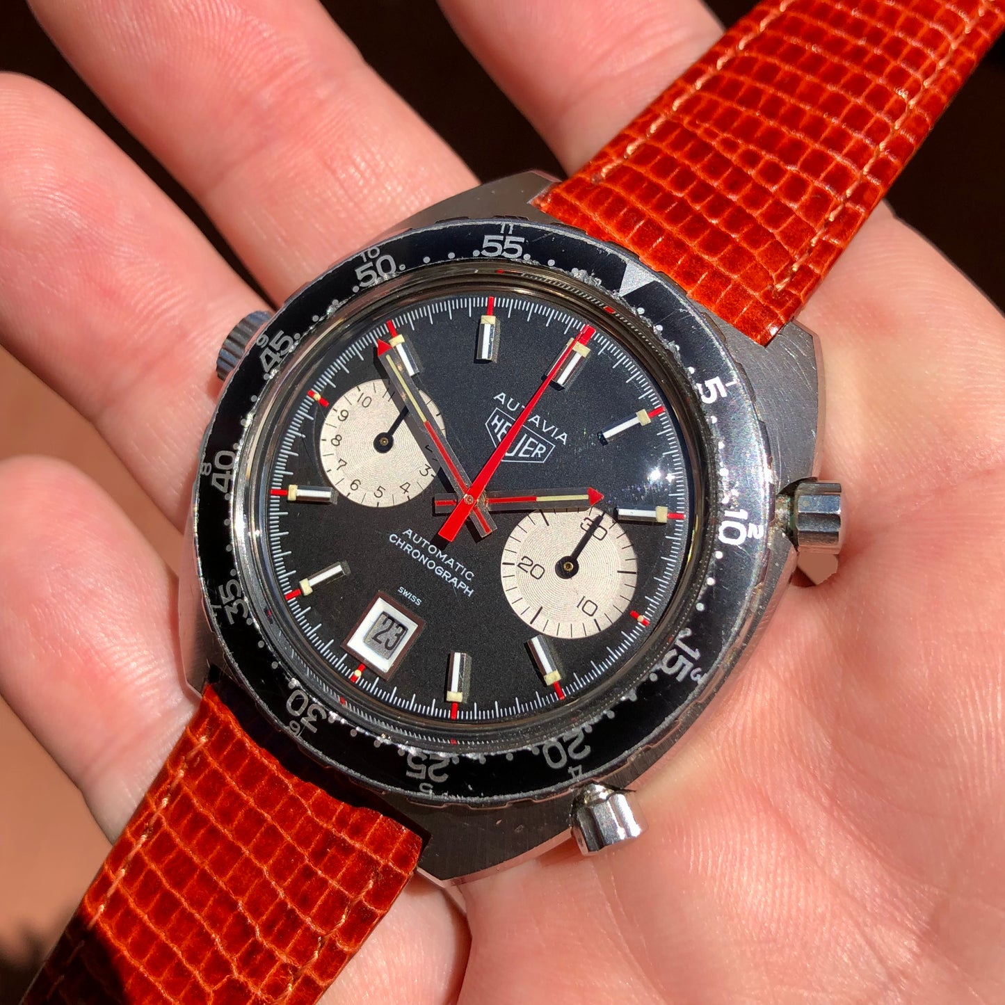 1972 Heuer Autavia 1163V Viceroy Steel Chronograph Caliber 11 Wristwatch with Box and Papers - Hashtag Watch Company