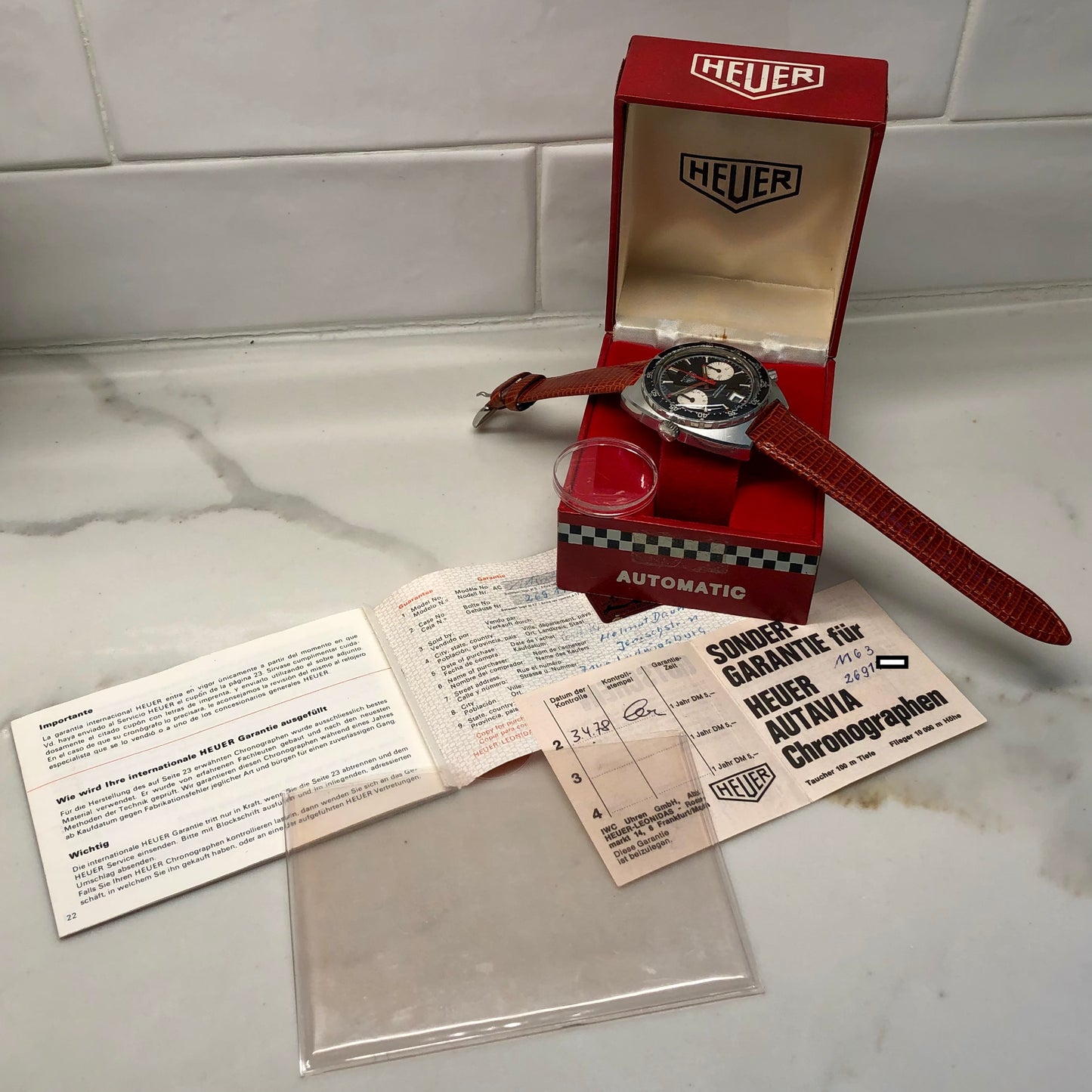 1972 Heuer Autavia 1163V Viceroy Steel Chronograph Caliber 11 Wristwatch with Box and Papers - Hashtag Watch Company