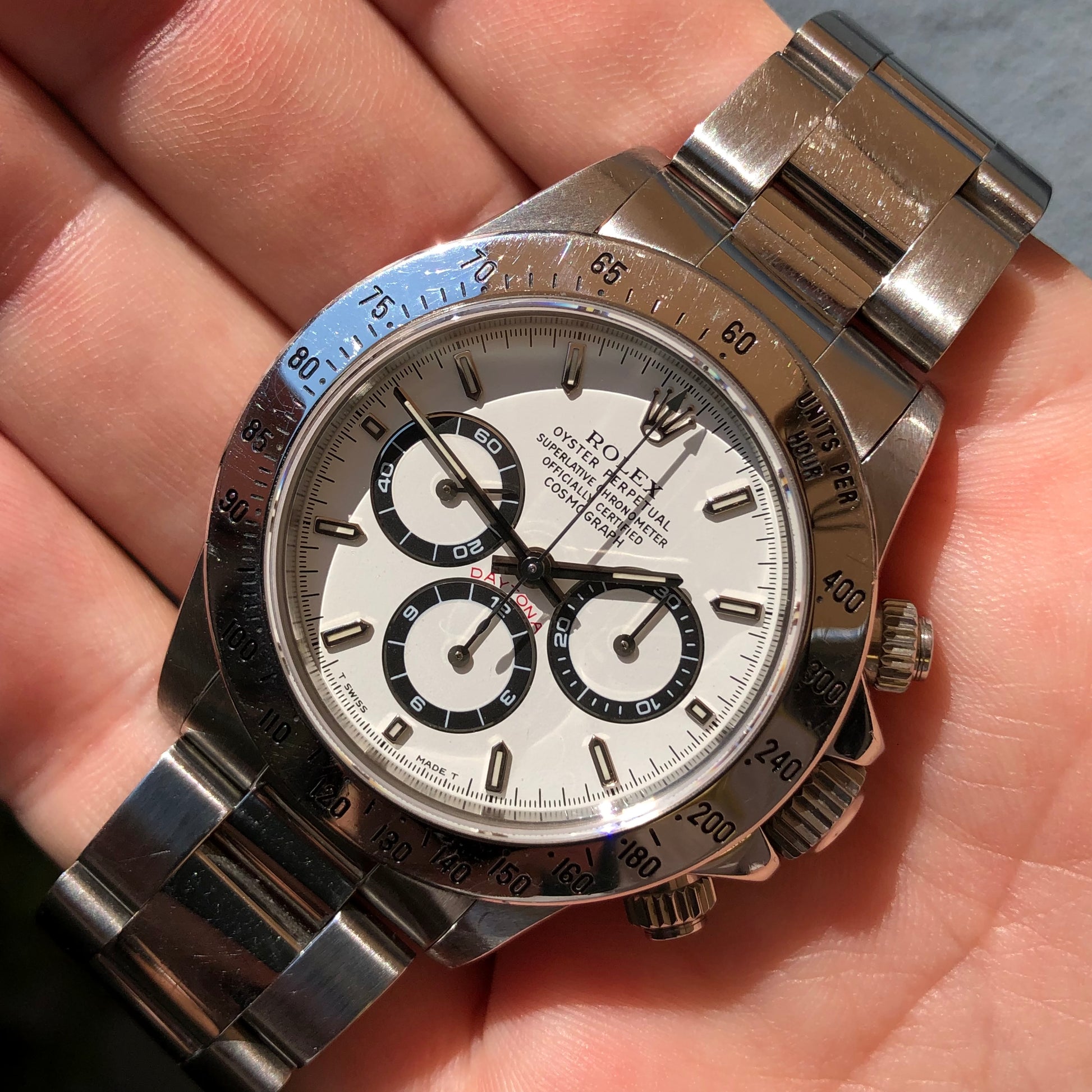 1996 Rolex Daytona 16520 White Steel Automatic Chronograph Wristwatch with Box and Papers - HASHTAGWATCHCO