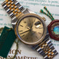 2000 Rolex Datejust 16233 Two Tone Champagne Stick Jubilee Wristwatch with Box and Papers