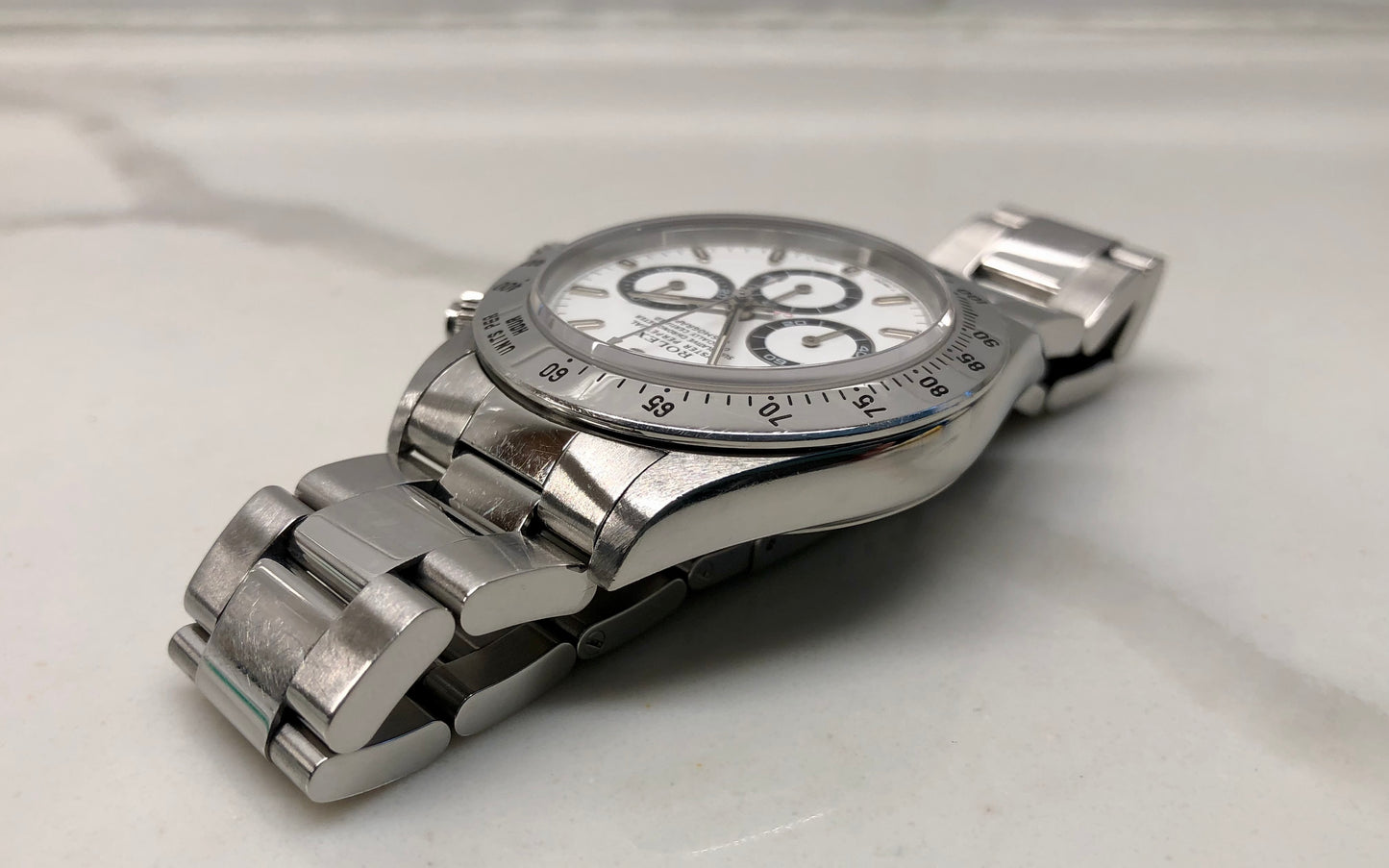1996 Rolex Daytona 16520 White Steel Automatic Chronograph Wristwatch with Box and Papers - HASHTAGWATCHCO