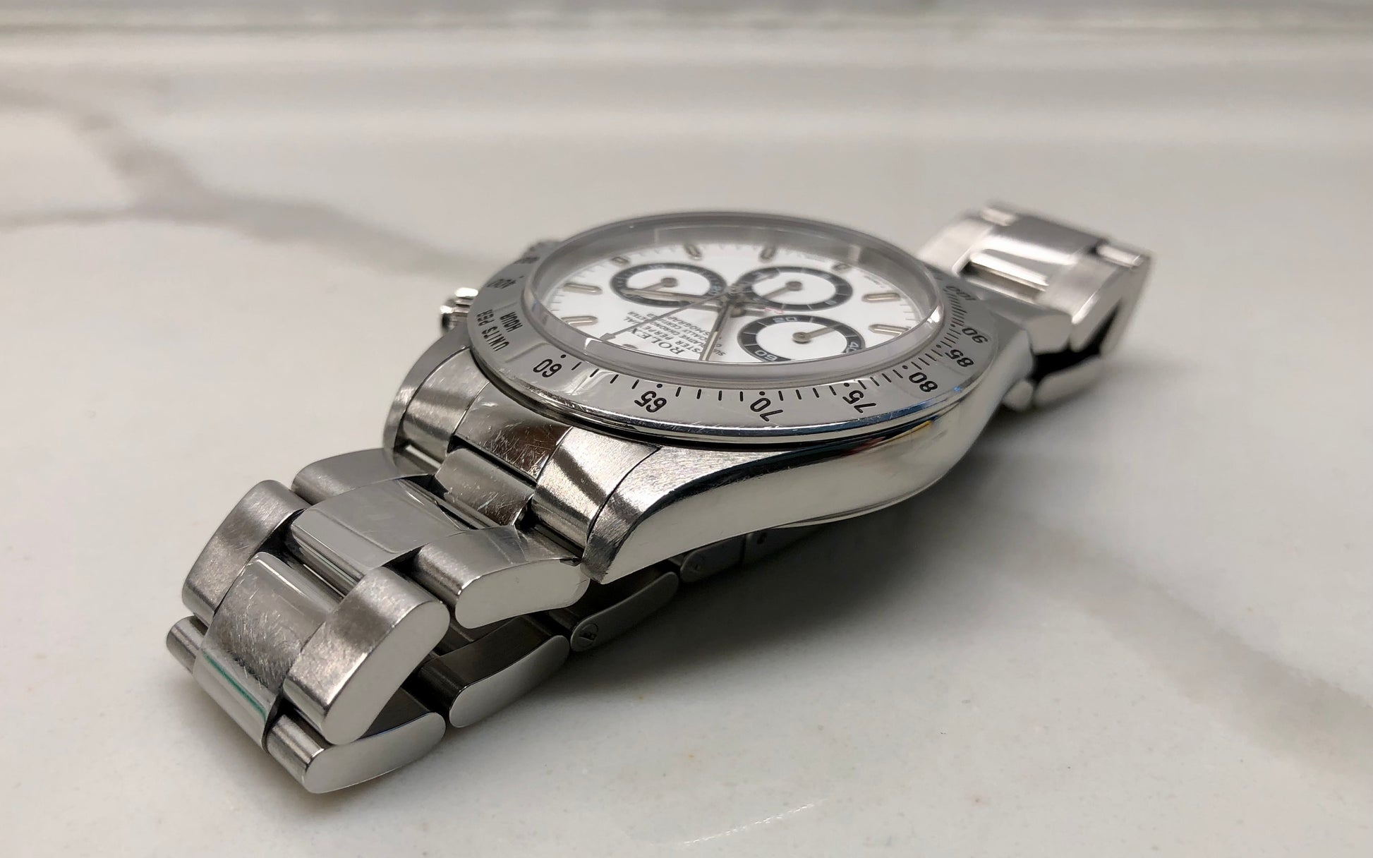 1996 Rolex Daytona 16520 White Steel Automatic Chronograph Wristwatch with Box and Papers - HASHTAGWATCHCO