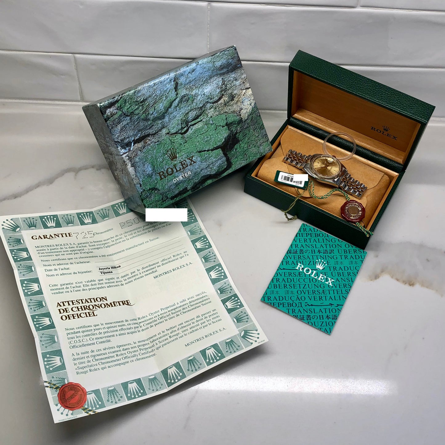 2000 Rolex Datejust 16233 Two Tone Champagne Stick Jubilee Wristwatch with Box and Papers