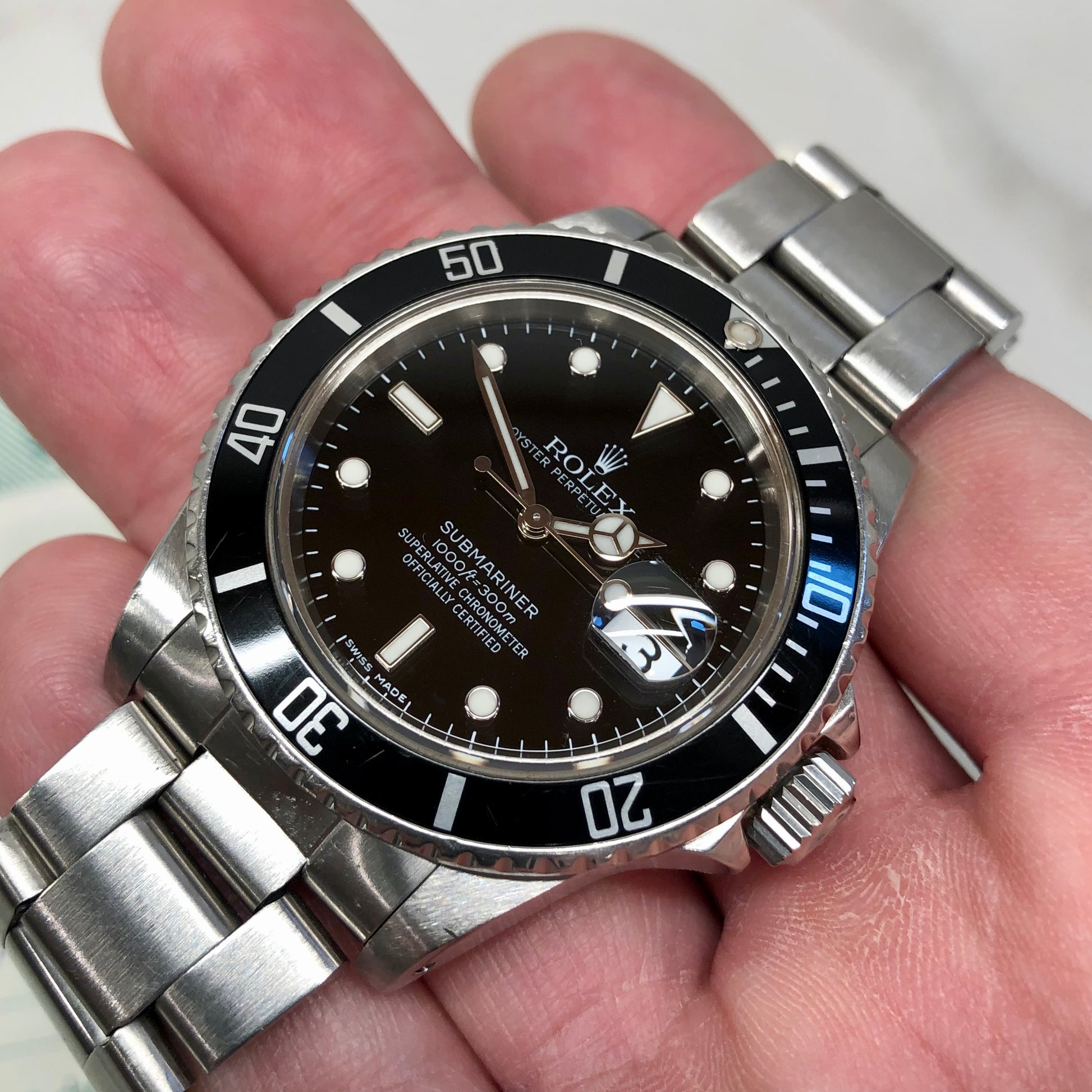 1984 Rolex Submariner Date 16800 Stainless Steel Wristwatch with Papers - HASHTAGWATCHCO