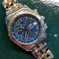 Breitling Chronomat D13050.1 Blue Chronograph Two Tone Automatic Wristwatch