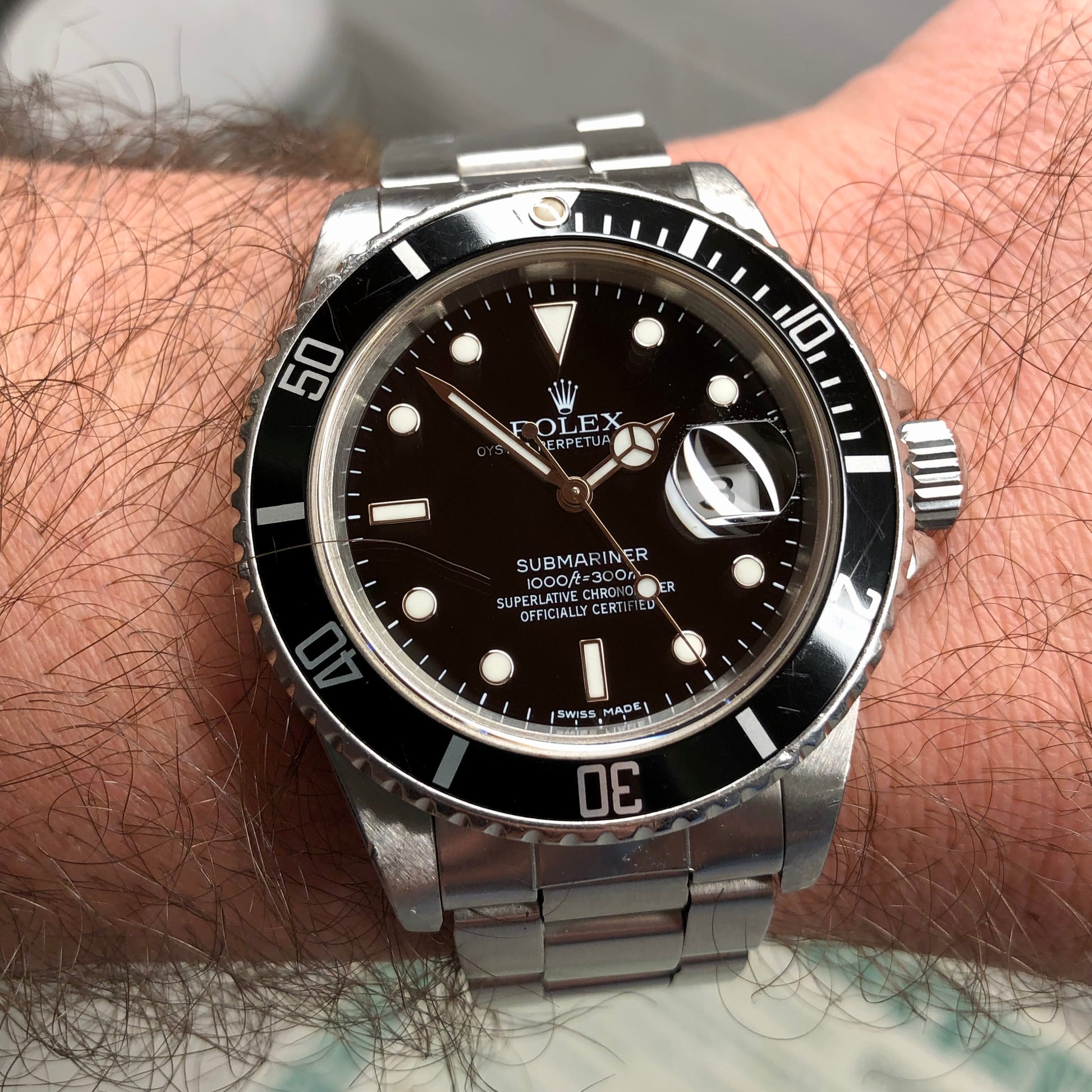 1984 Rolex Submariner Date 16800 Stainless Steel Wristwatch with Papers - HASHTAGWATCHCO