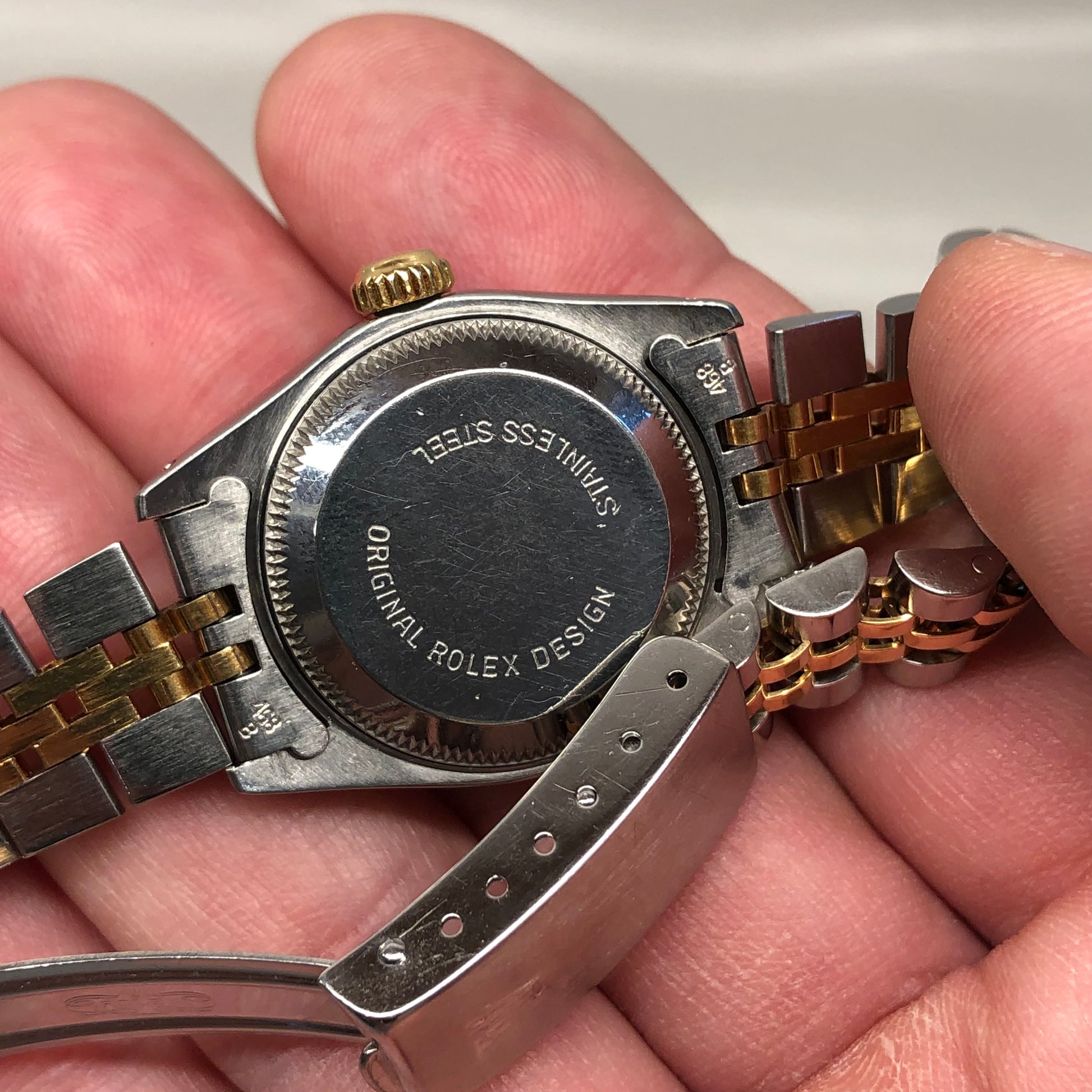 1987 Rolex Ladies Datejust 69163 Black Diamond Two Tone Jubilee Diamond Bezel Wristwatch - HASHTAGWATCHCO