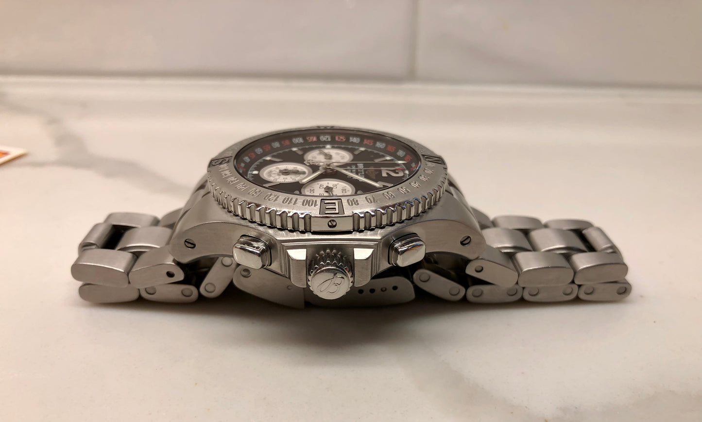 Breitling Hercules A39363 Chronograph Black Dial Automatic Wristwatch with Box and Papers
