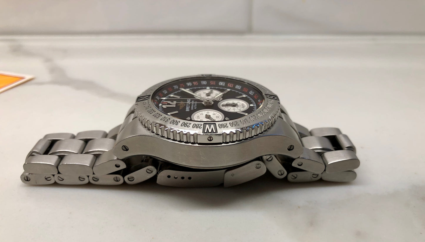 Breitling Hercules A39363 Chronograph Black Dial Automatic Wristwatch with Box and Papers
