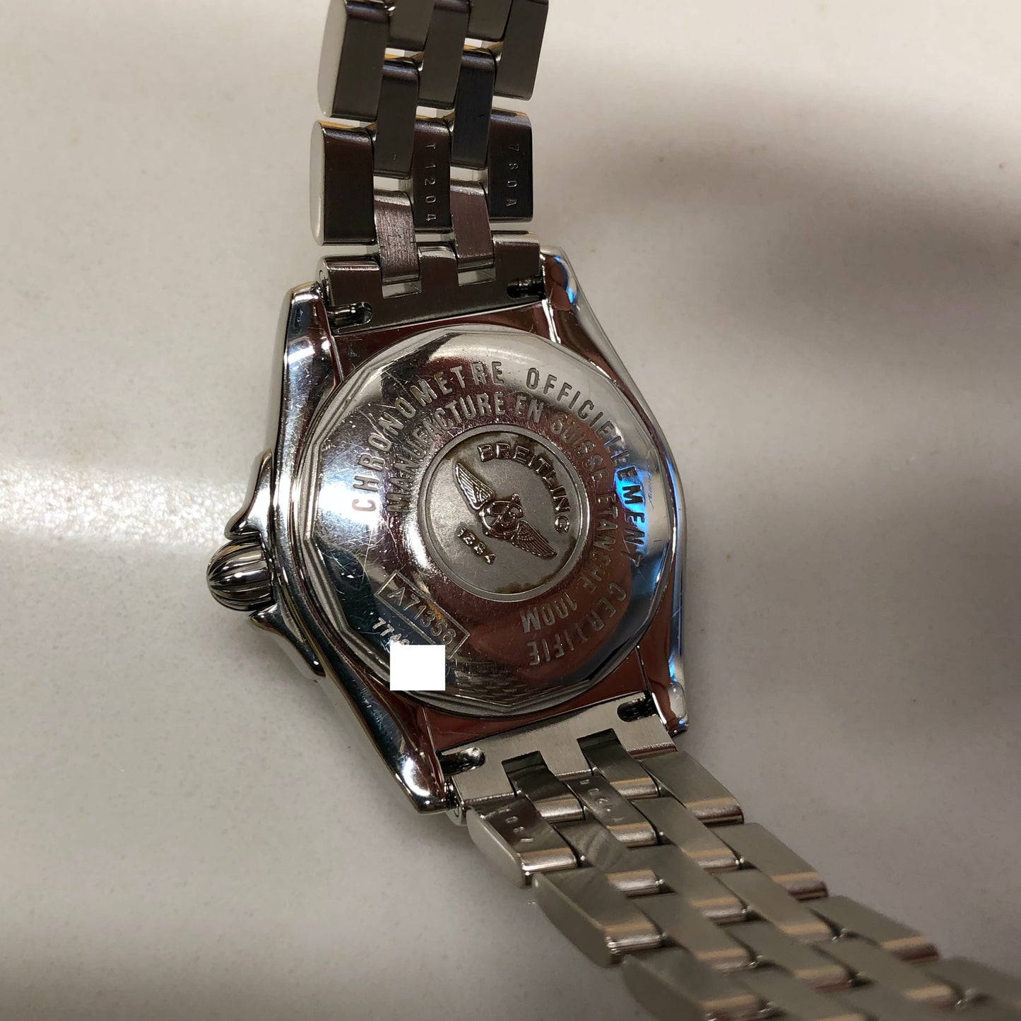 Breitling Cockpit A71356 Steel Diamond Dial Ladies Quartz Wristwatch with Box and Papers