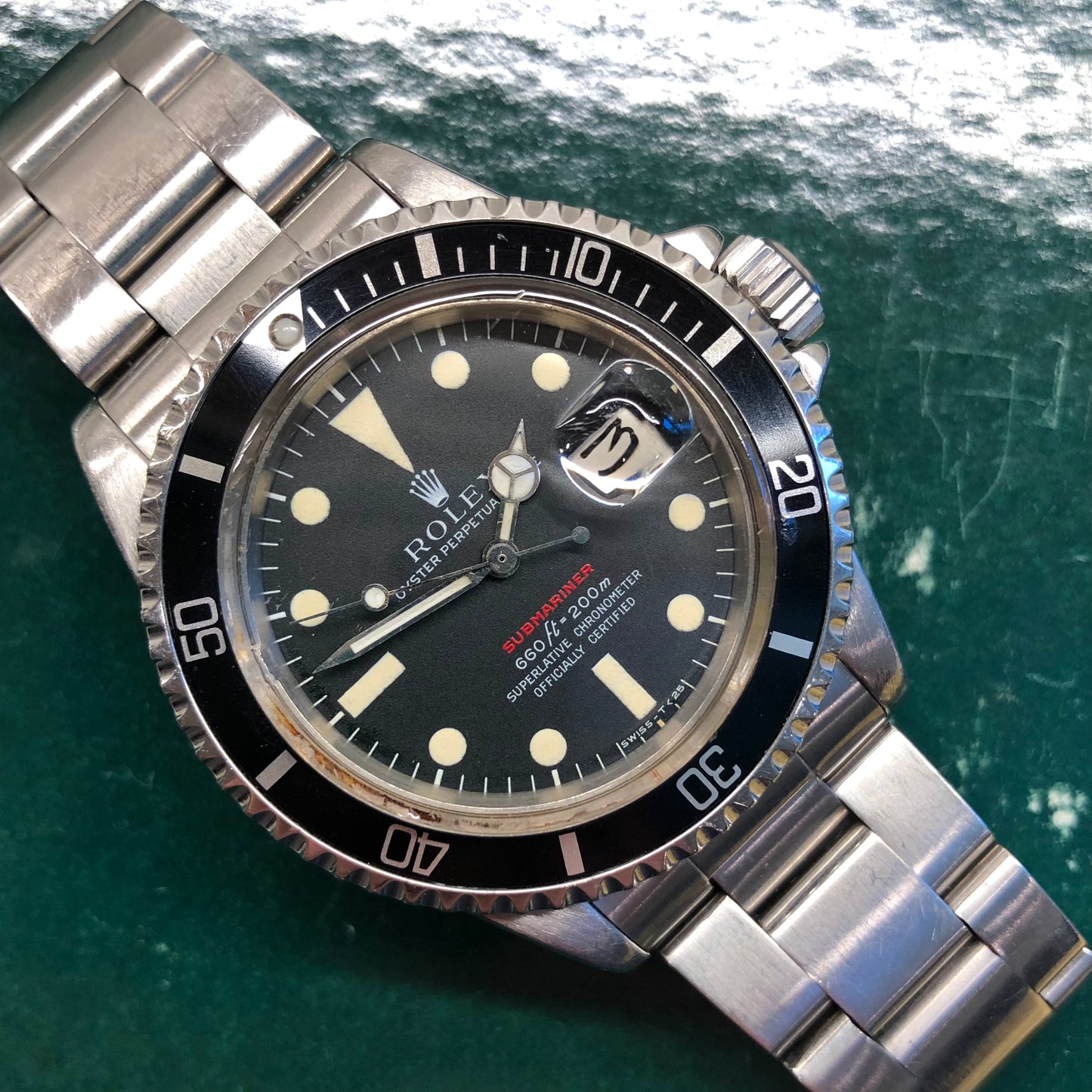 1970 Rolex Red Submariner 1680 Mk 4 Dial Steel Automatic Wristwatch