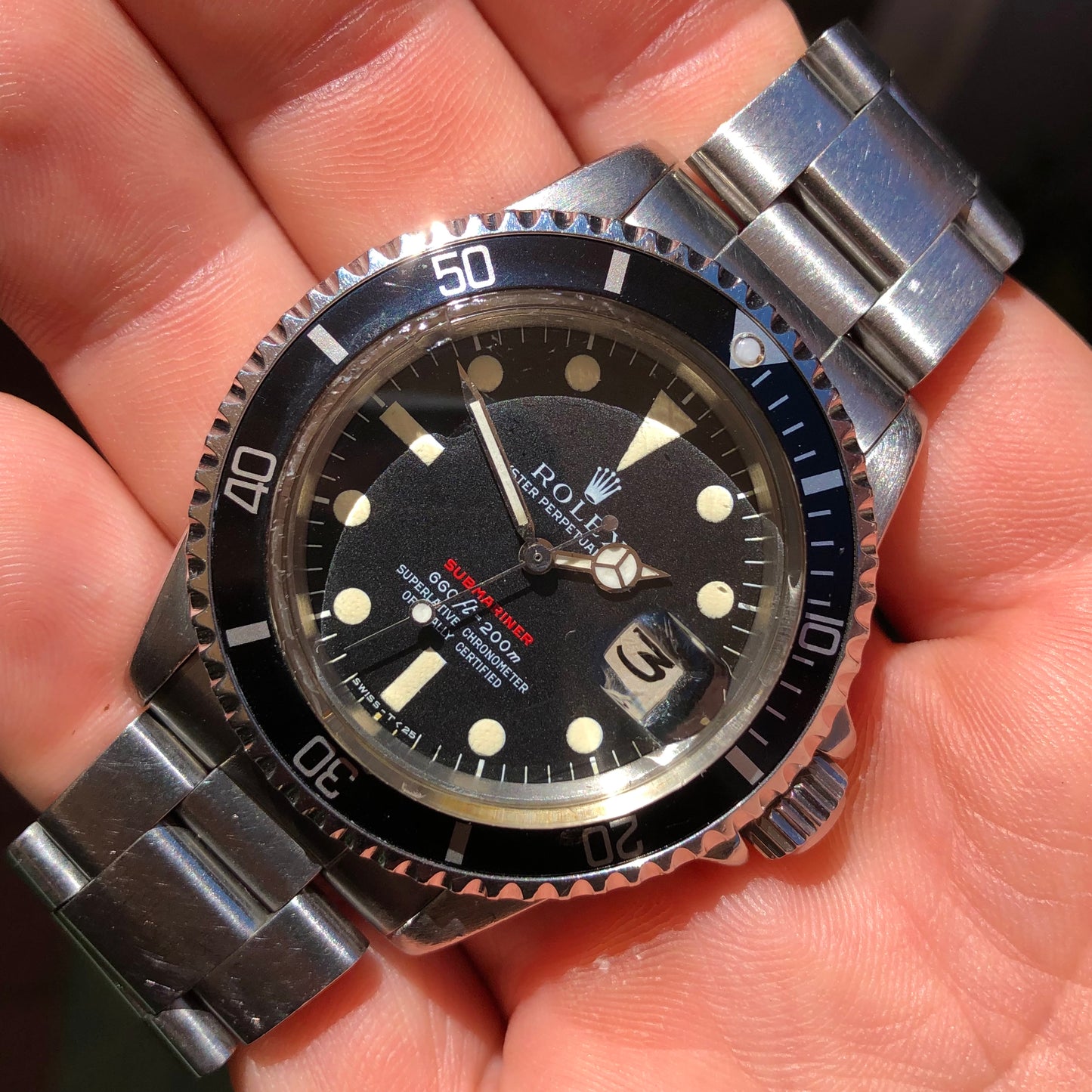 1970 Rolex Red Submariner 1680 Mk 4 Dial Steel Automatic Wristwatch