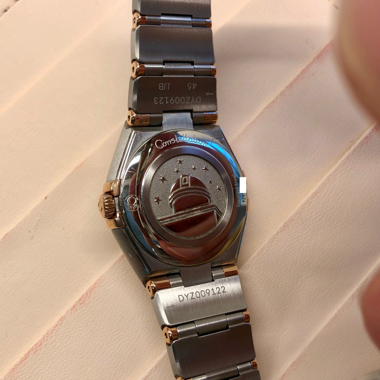 2020 Omega Constellation Manhattan 131.20.25.60.55.001 Quartz MOP Diamond Dial Two Tone 25mm Ladies Wristwatch