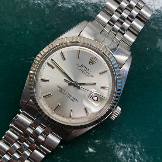 1972 Rolex Datejust 1601 Fluted Bezel Steel Silver Dial Jubilee Automatic Wristwatch