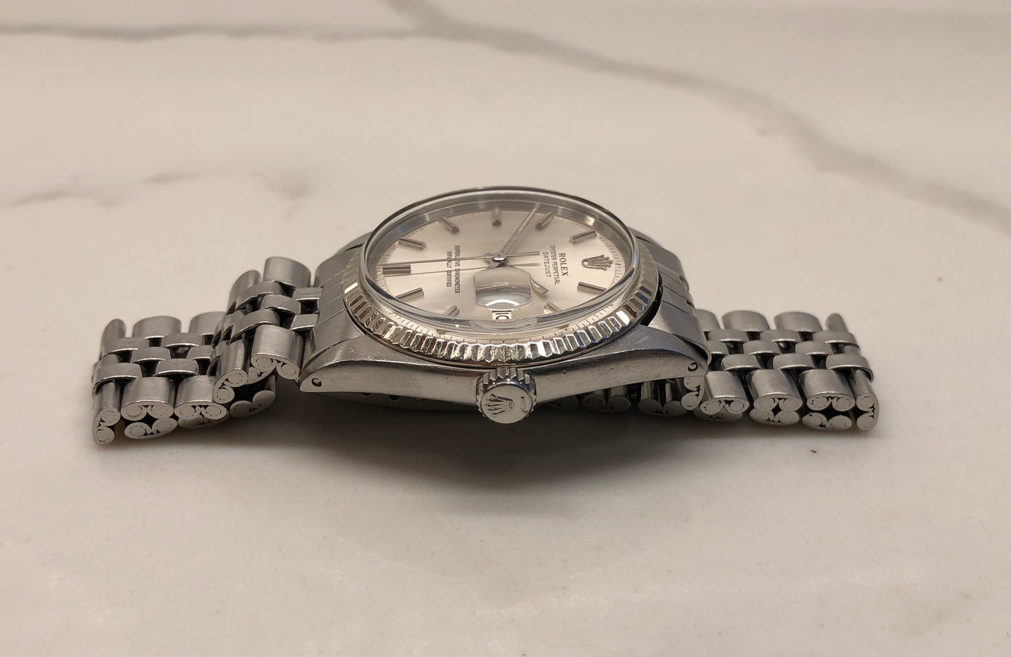 1972 Rolex Datejust 1601 Fluted Bezel Steel Silver Dial Jubilee Automatic Wristwatch