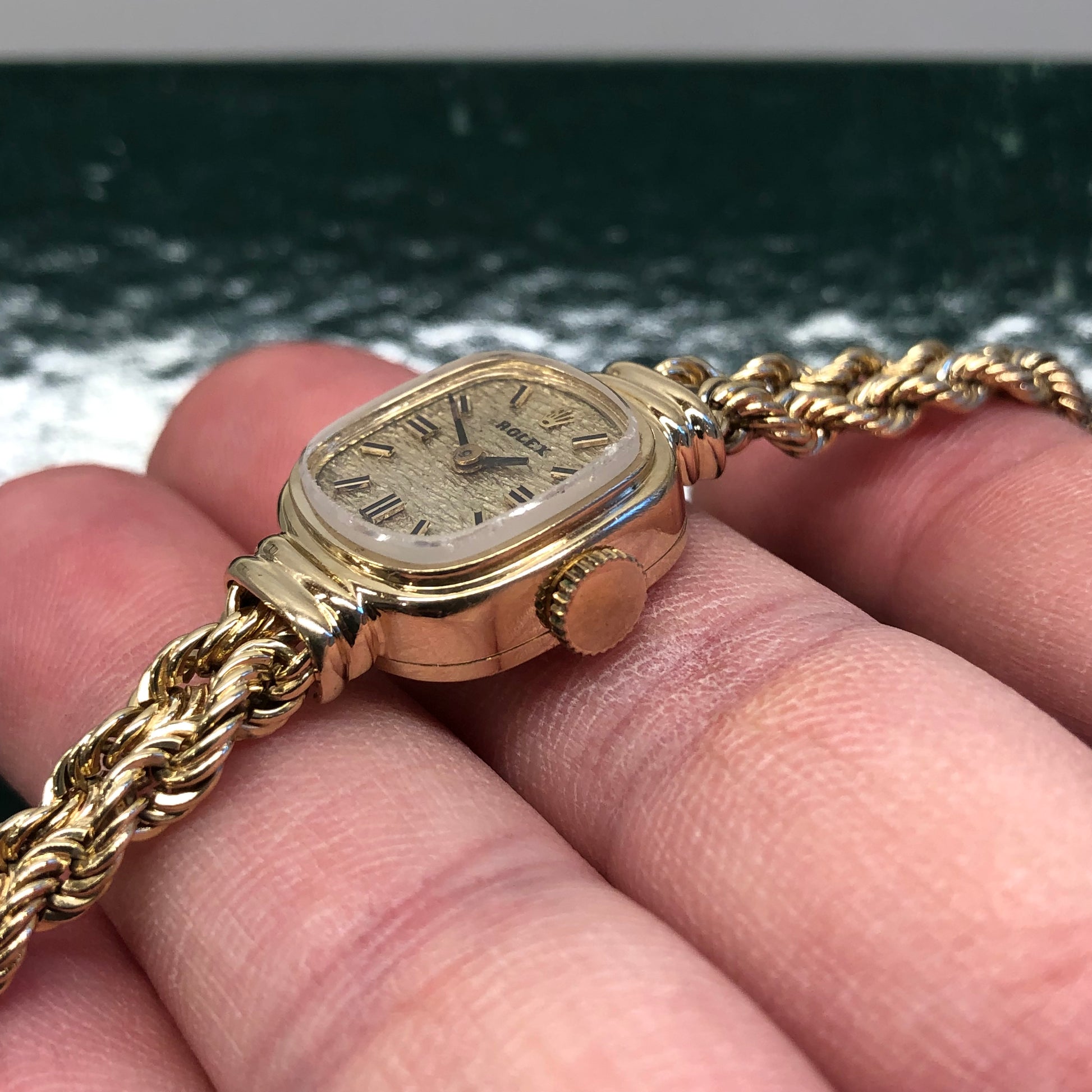 ladies gold rolex dress watch 1945 Rolex Vintage Ladies Dress Watch with Bracelet - 18K Gold