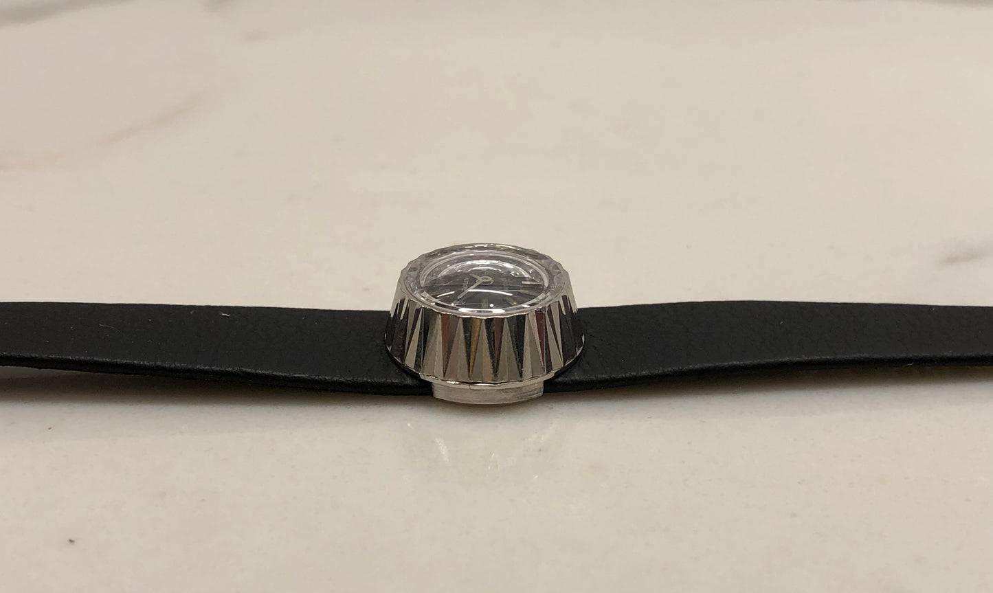 1965 Rolex Orchid Precision 2027 Black Dial 18K White Gold Cocktail Dress Wristwatch