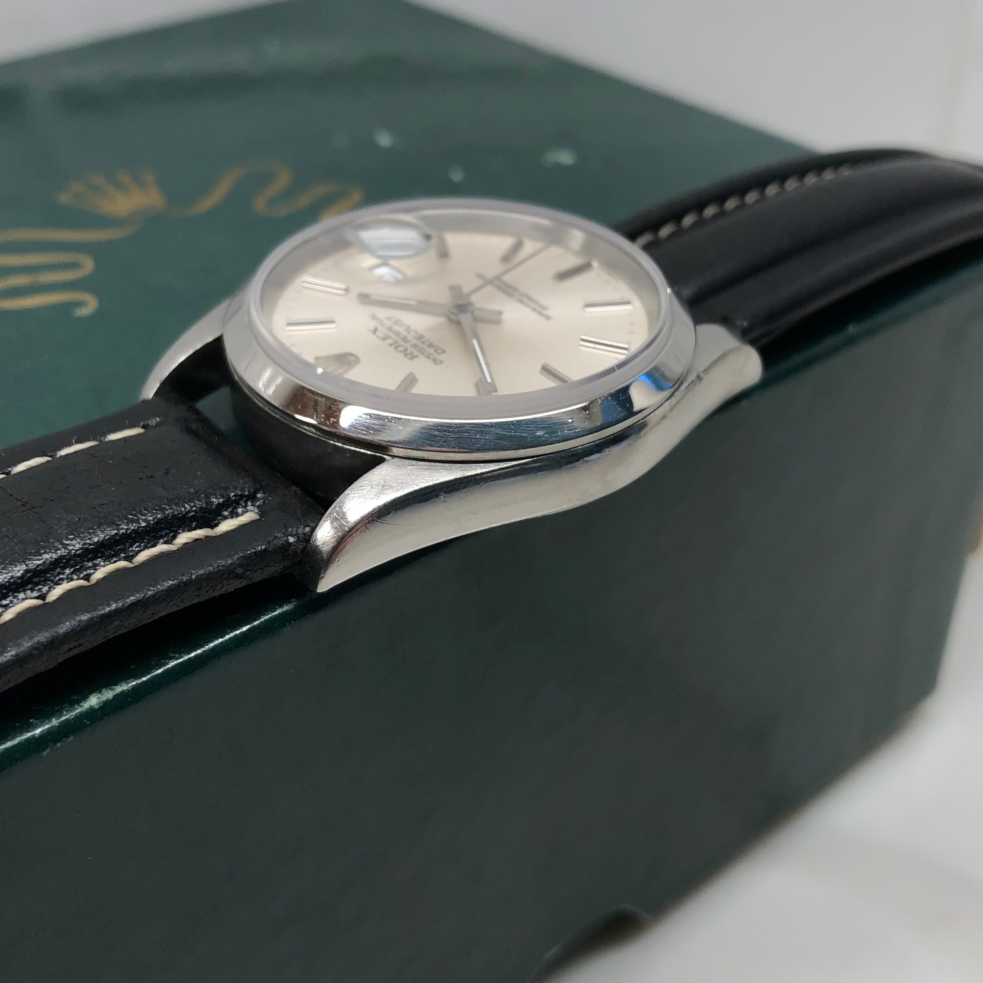 1996 Rolex Datejust 16200 Silver Stick Dial Wristwatch - Hashtag Watch Company