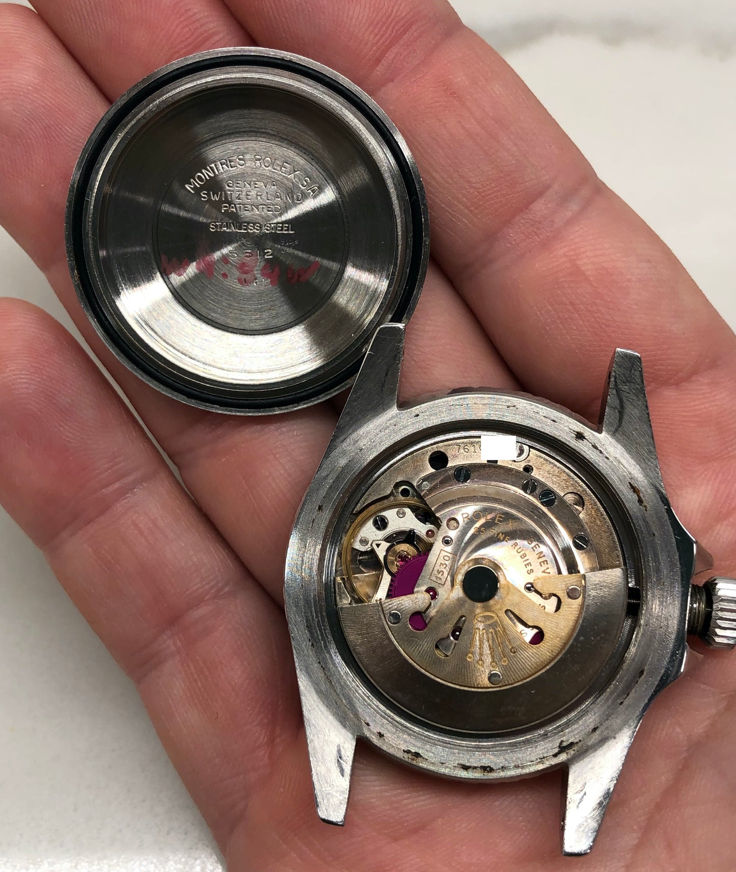 1961 Rolex Submariner 5512 Long 5 Insert Steel PCG Automatic Wristwatch
