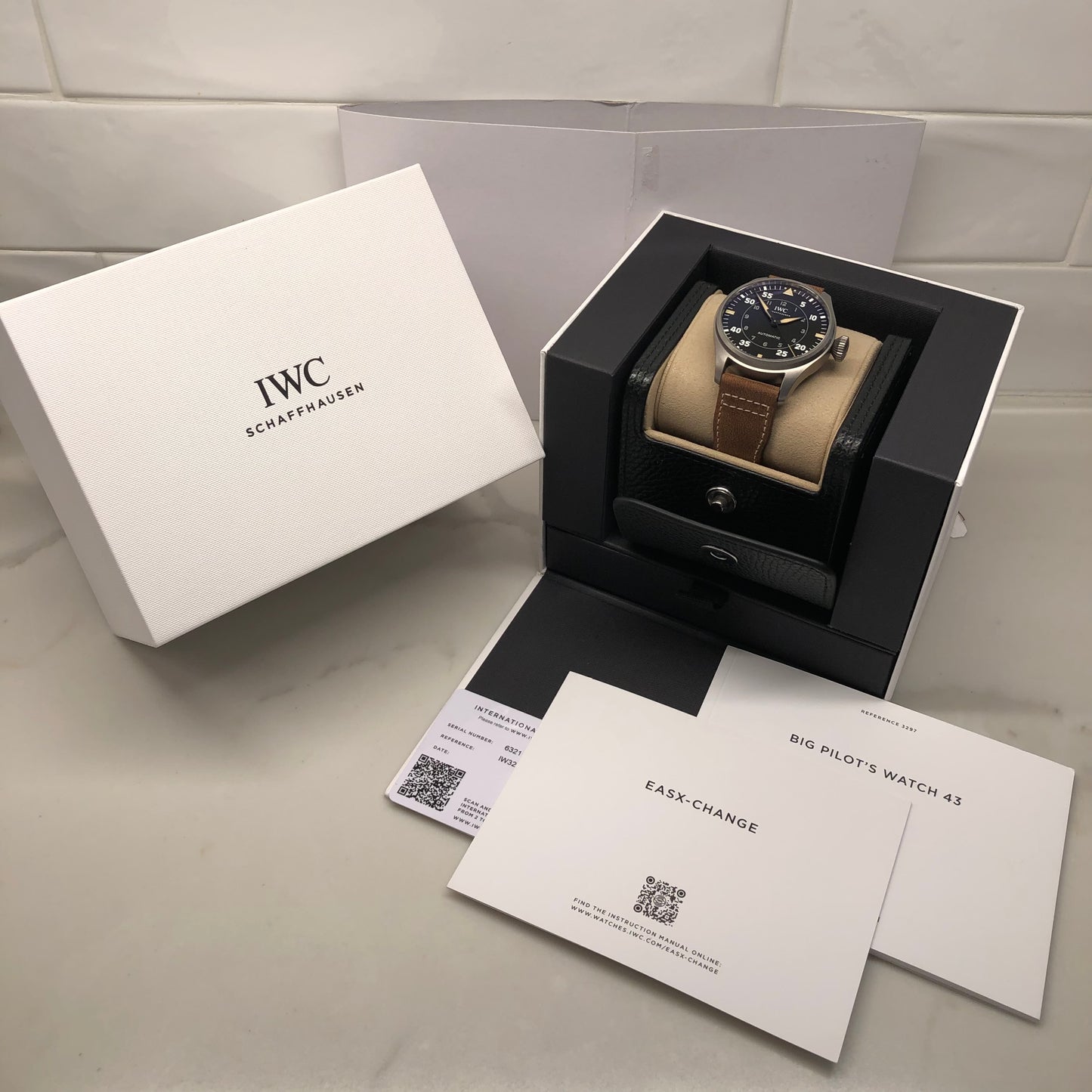 2023 IWC Big Pilot Spitfire 43 IW329701 Titanium Automatic Black Dial Men's Watch with Box and Papers Unworn - Hashtag Watch Company