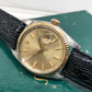 1973 Rolex Datejust 1601 Ghost Champagne Yellow Gold Fluted Bezel Wristwatch
