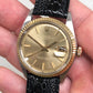 1973 Rolex Datejust 1601 Ghost Champagne Yellow Gold Fluted Bezel Wristwatch