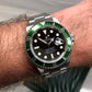 2004 Rolex Submariner 16610LV Kermit Flat Four Green Bezel 50th Anniversary Wristwatch with Box and Papers - Hashtag Watch Company