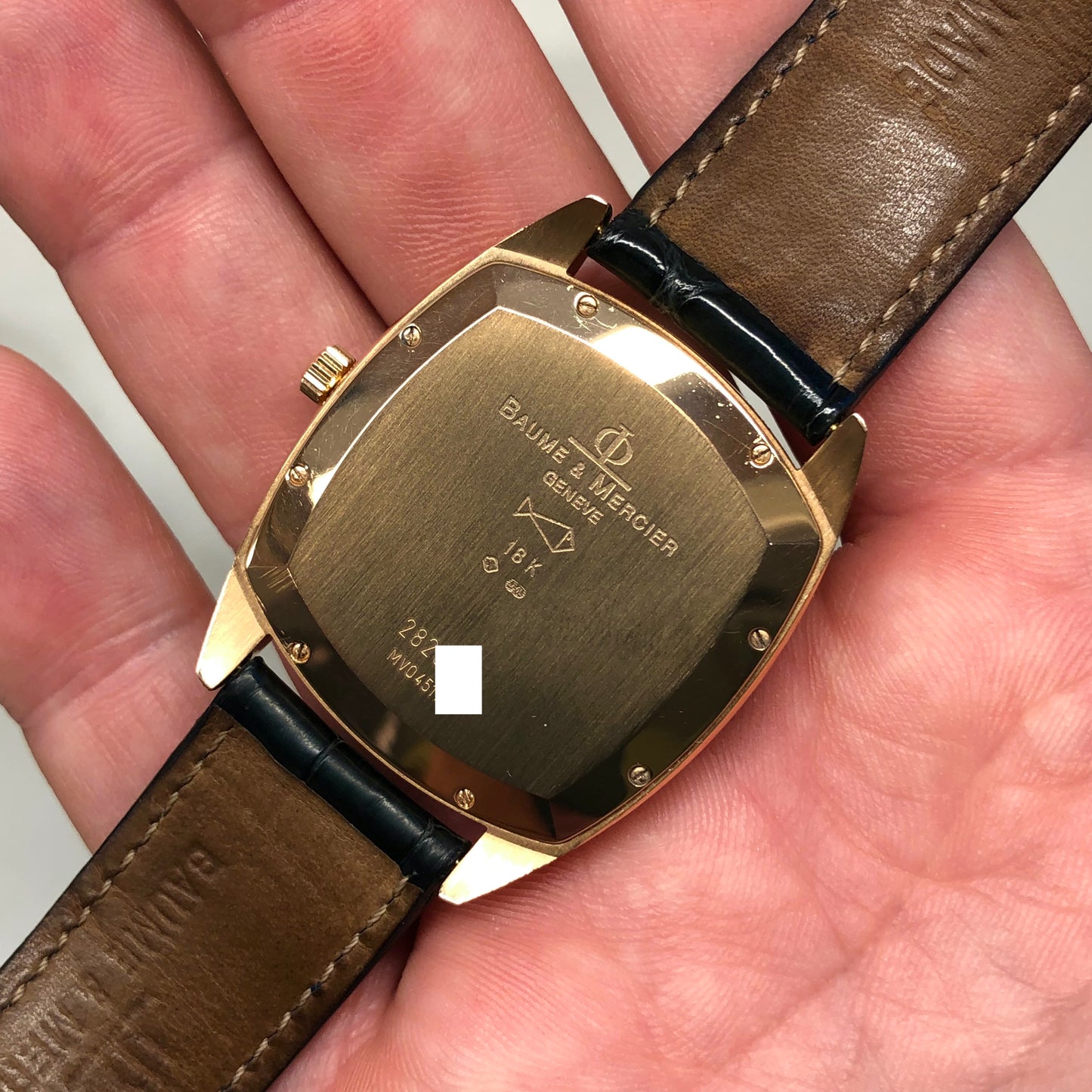 Baume & Mercier 18k Rose Gold Silver Dial 33mm Manual Wind Men’s Wristwatch with Box