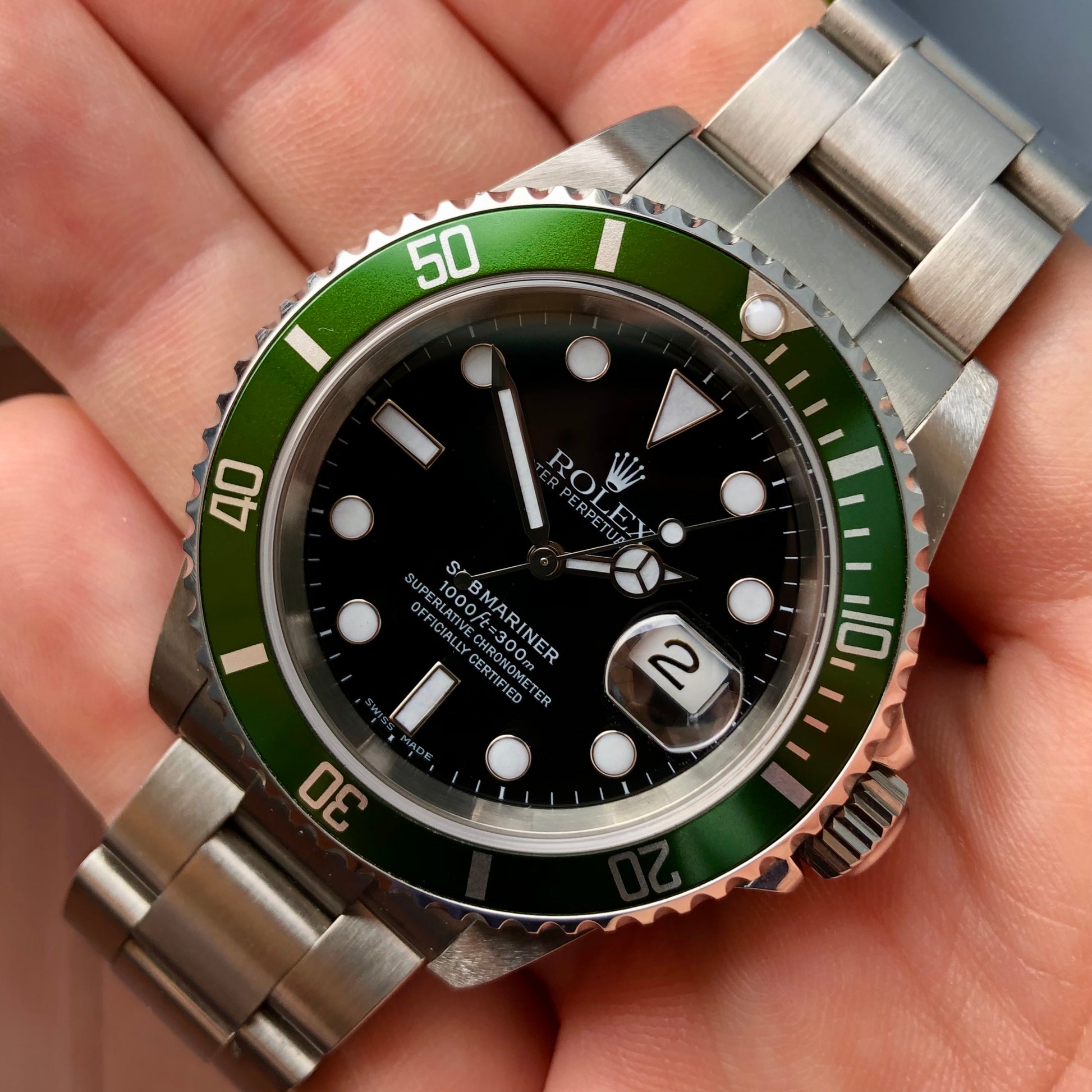 Rolex 16610LV Submariner Kermit 50th Anniversary 40mm