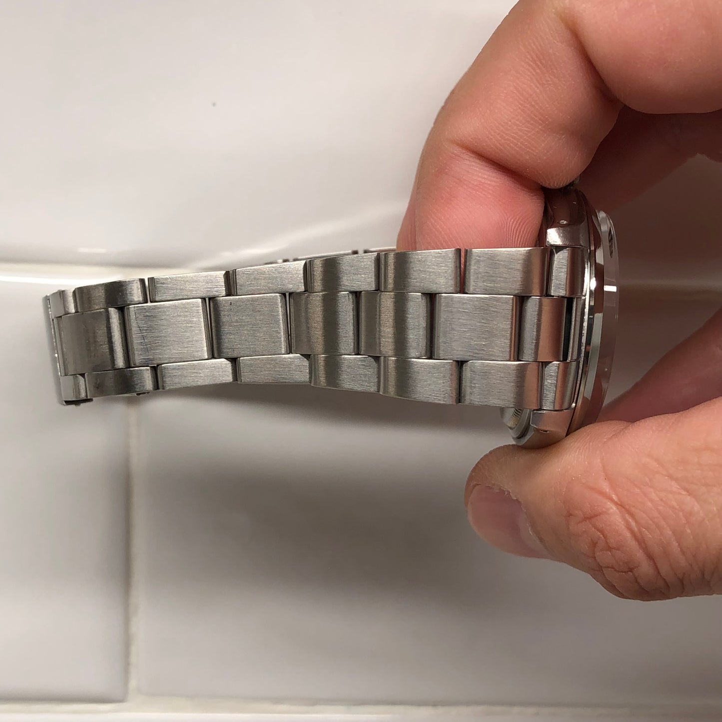 1977 Rolex Date 1500 Blue Dial Stainless Steel Wristwatch